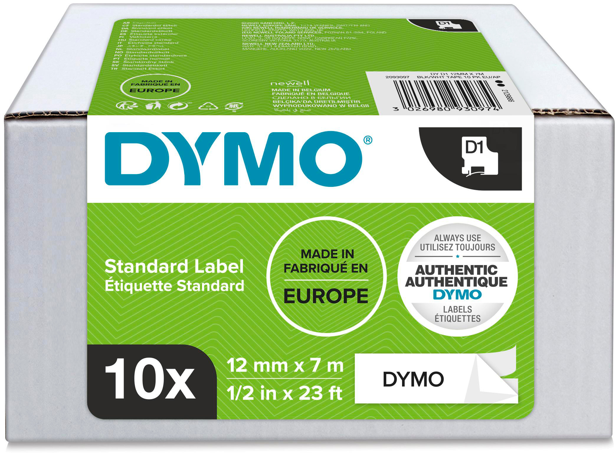 DYMO Farbband 12mmx7m 2093097 blanc