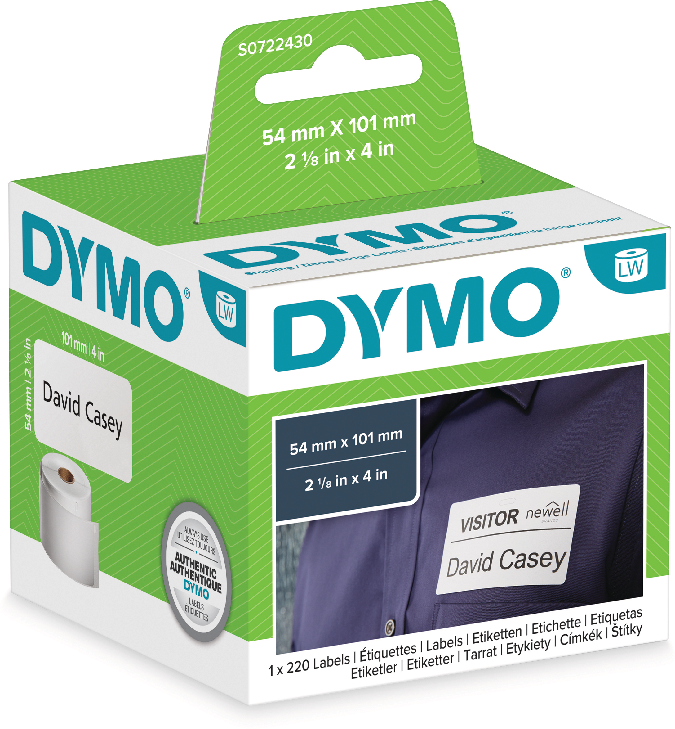 DYMO Étiquettes d'expédition S0722430 perm.101x54mm 220 pcs.