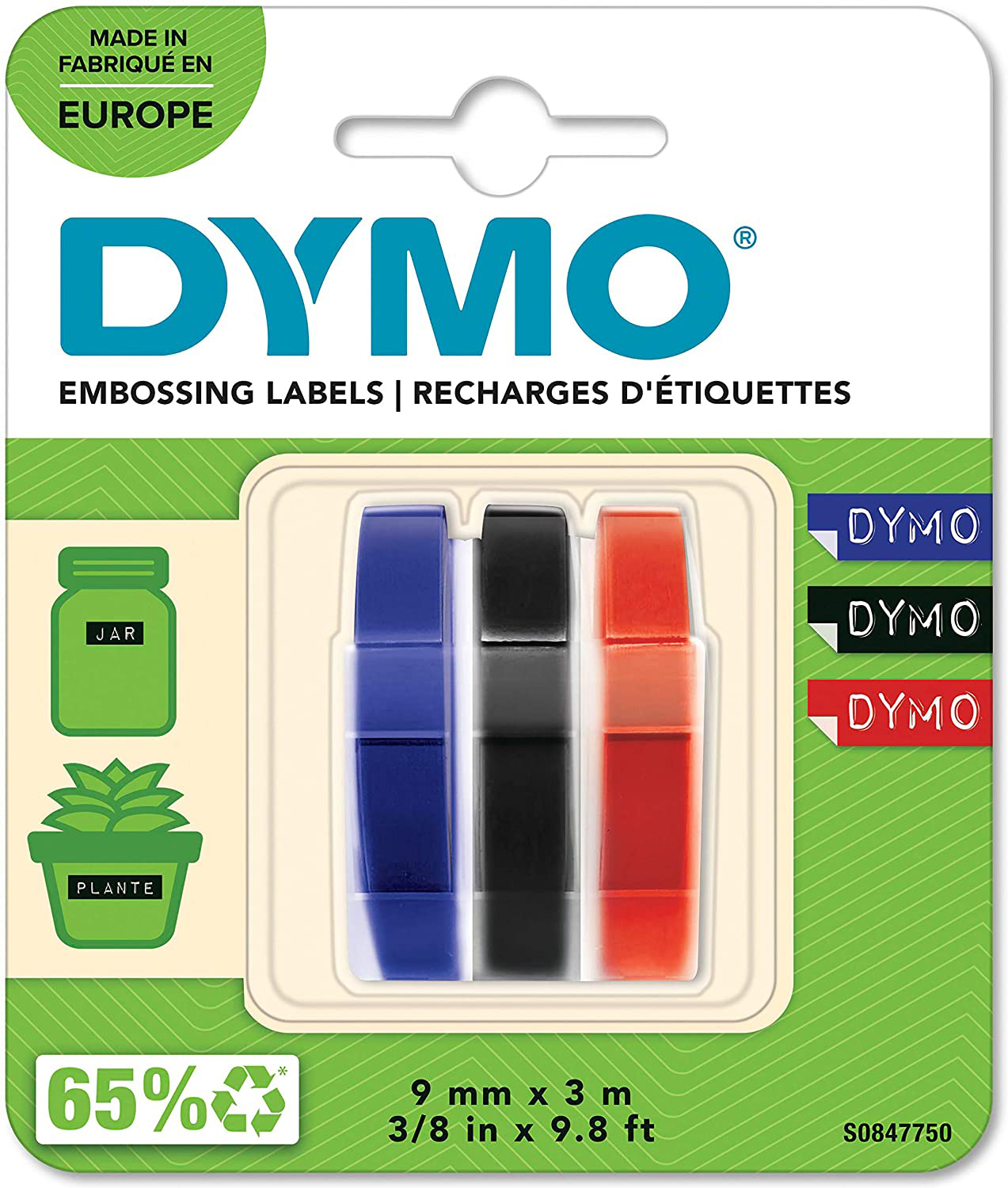 DYMO Ruban 3D 9mmx3m S0847750 bleu, noir, rouge 3 pcs. bleu, noir, rouge 3 pcs.