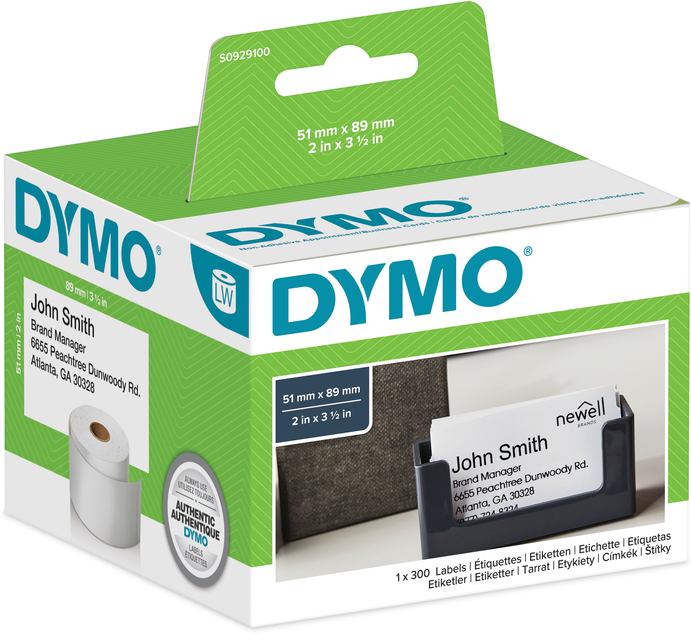 DYMO Etiketten-Band Termin-/Visitenkarten 89x51mm weiss<br>
