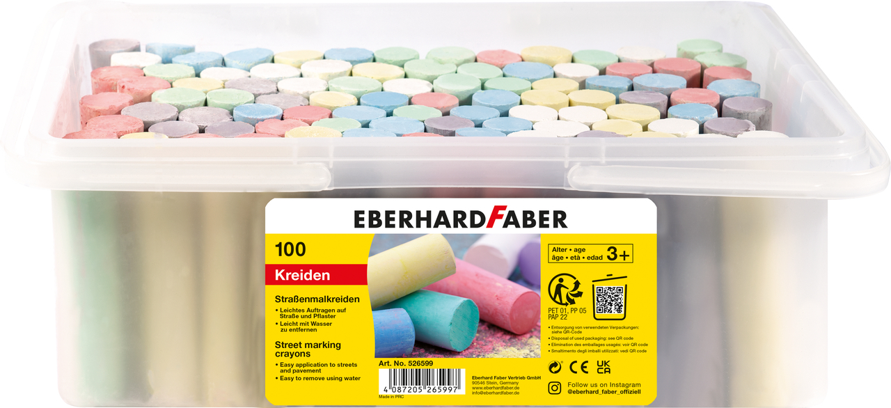 photo EBERHARD FABER Craie 526599 100 couleurs ass.