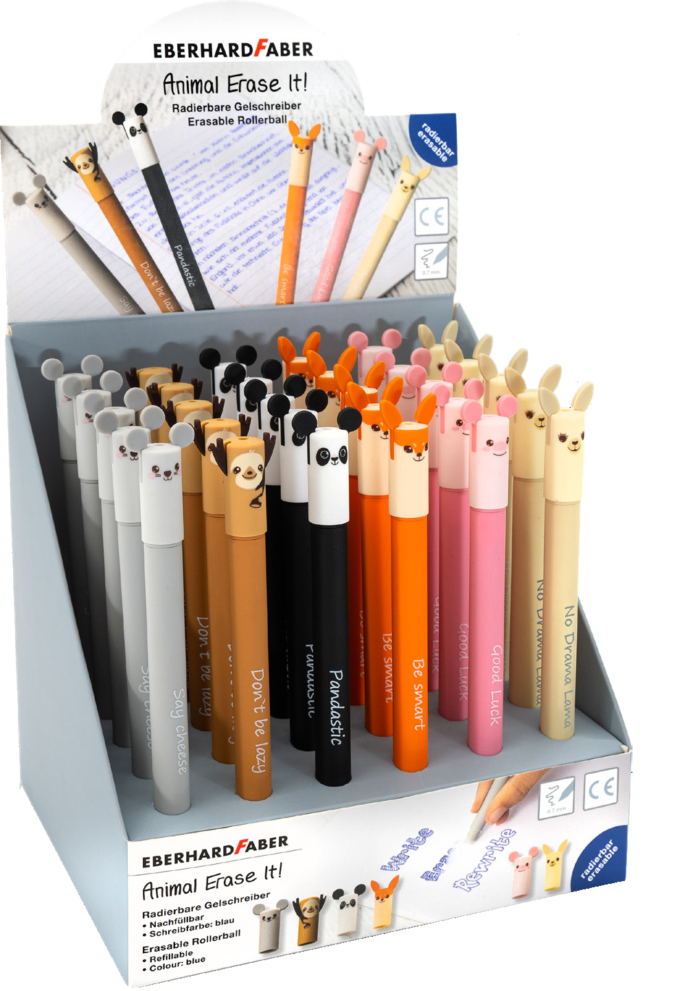 photo EBERHARD FABER Stylo Gel Erase It Display 560104 Animal, assorté 36 piéces