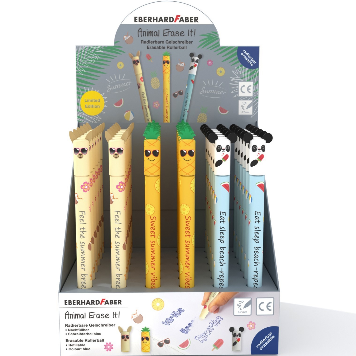 photo EBERHARD FABER Stylo Gel Erase It Display 560110 Sommer Edition, ass. 36 pièces