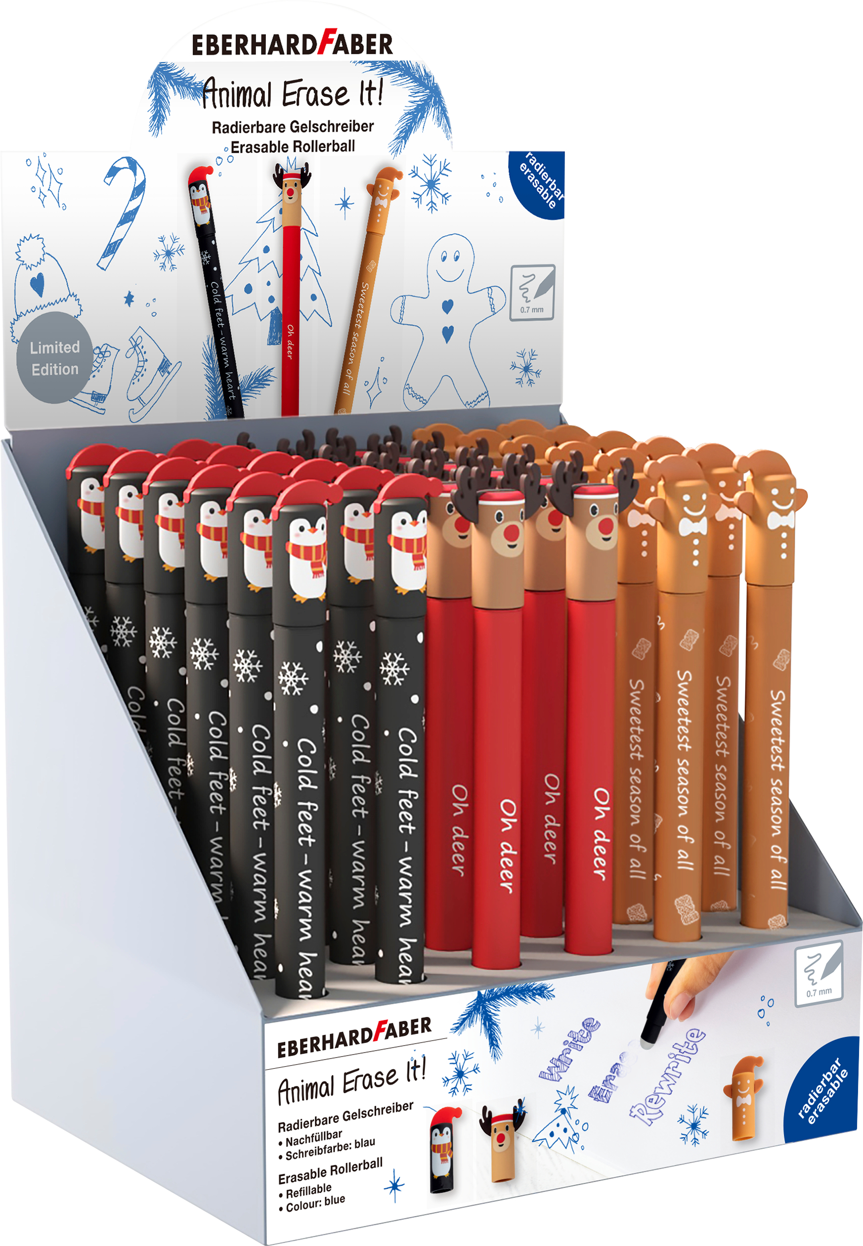 photo EBERHARD FABER Stylo Gel Erase It 0.7mm 560119 Winter, assortis 36 pièces