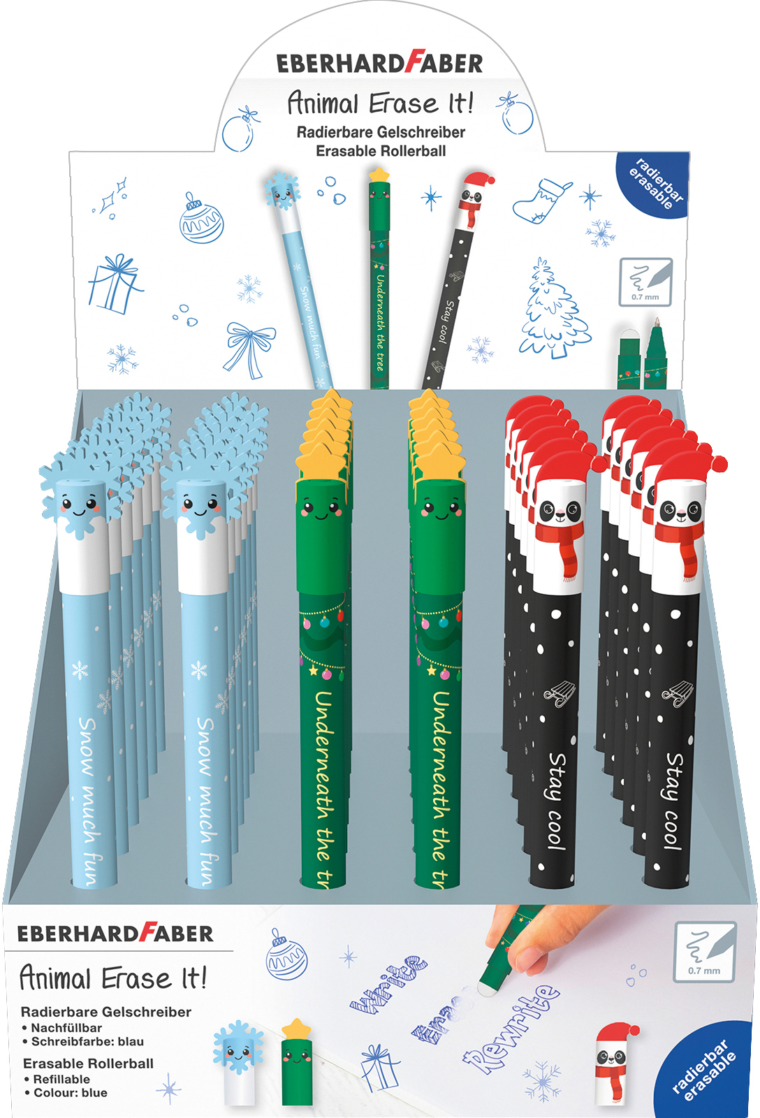 EBERHARD FABER Gelschreiber Erase It Display 560196 Winter Edition 36 Stück