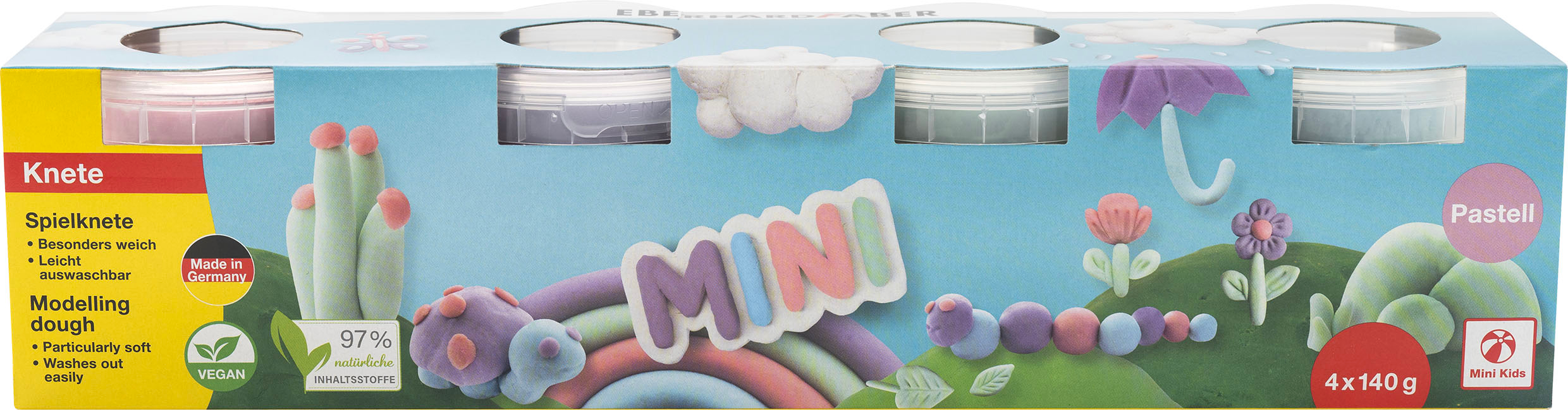photo EBERHARD FABER Set de pâte à modeler ludique 572505 pastel 4 pièces