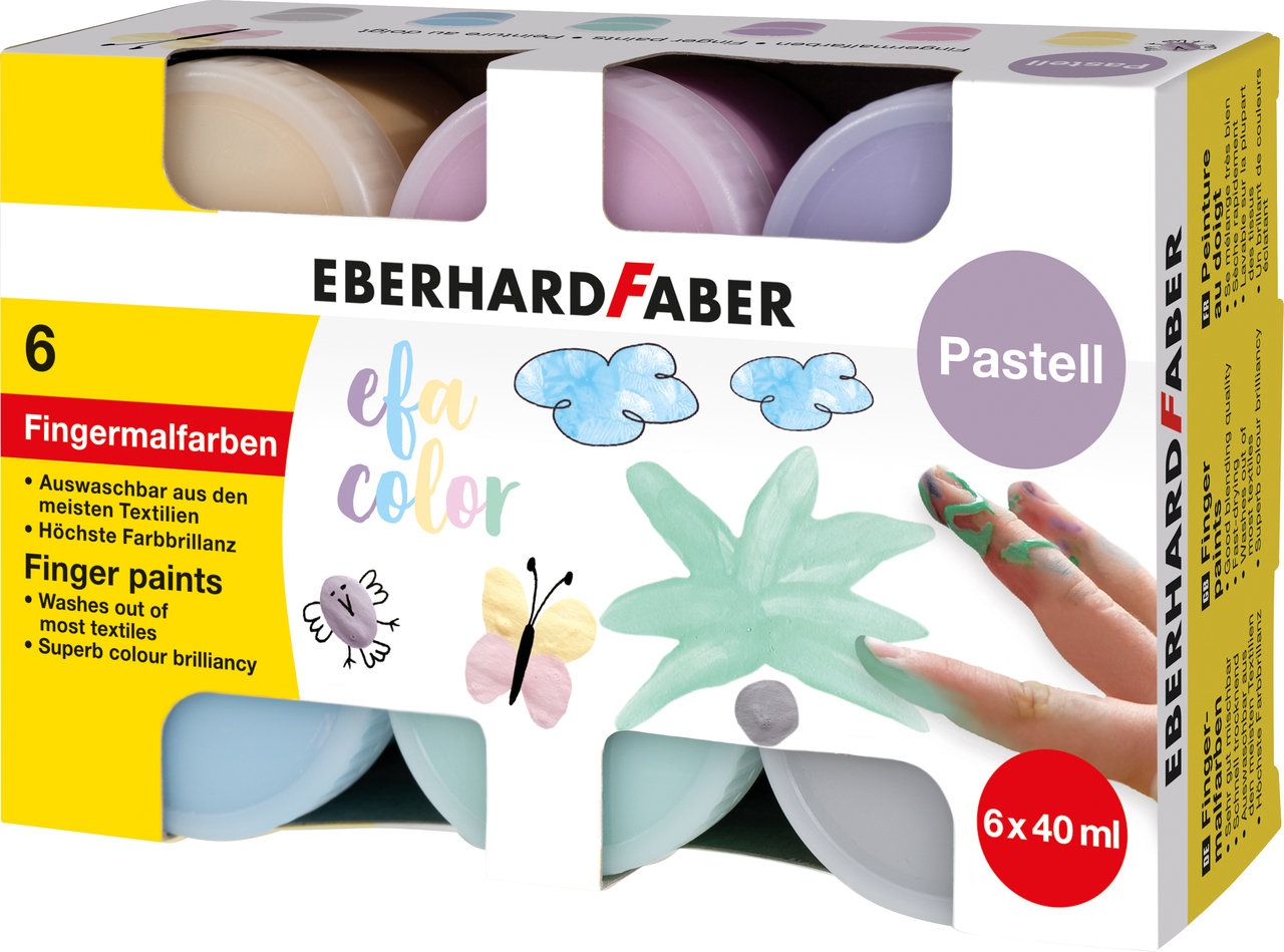 photo EBERHARD FABER Peinture au doigt pastel 578604 6x40ml