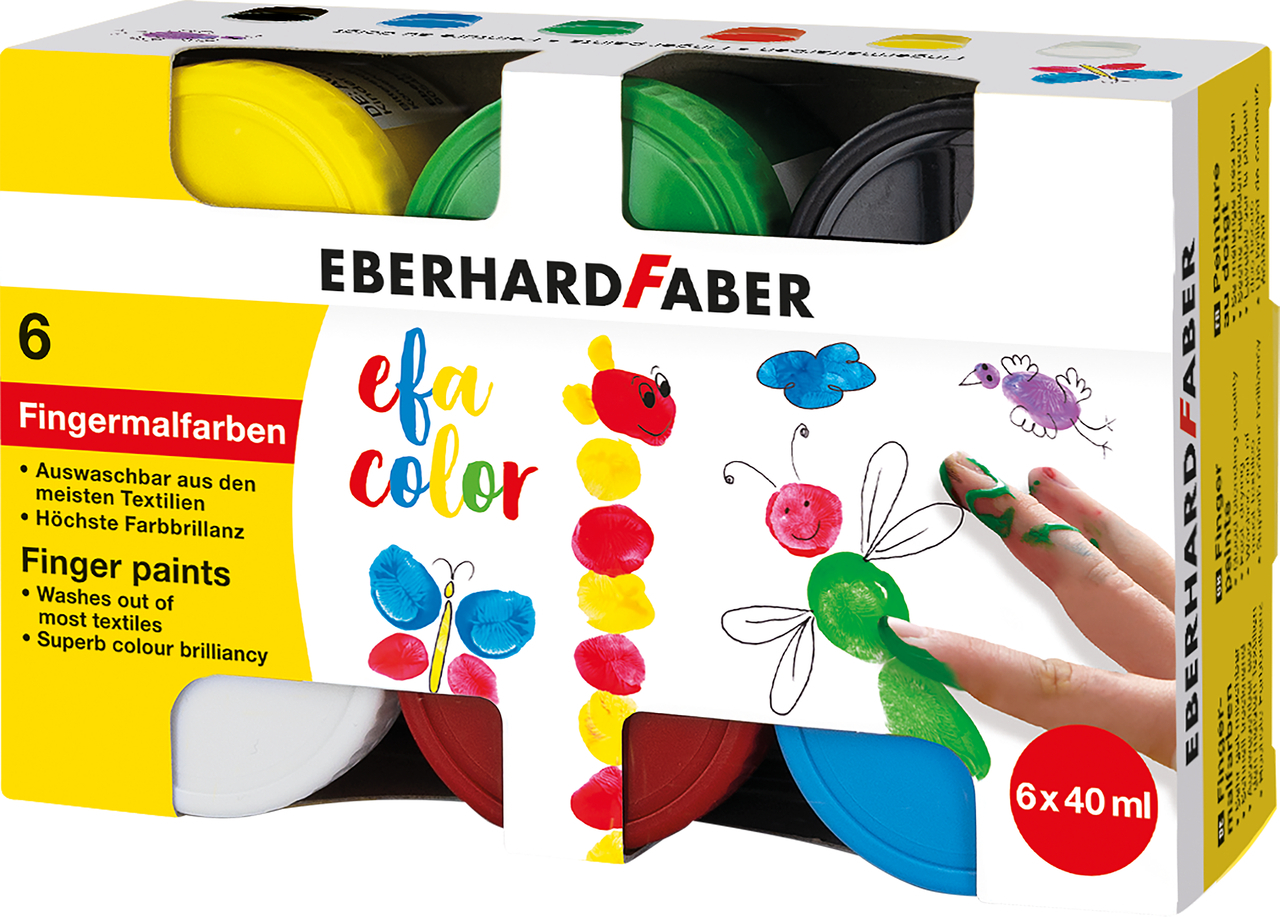 photo EBERHARD FABER Peinture au doigt EFA Color 578606 6x40ml