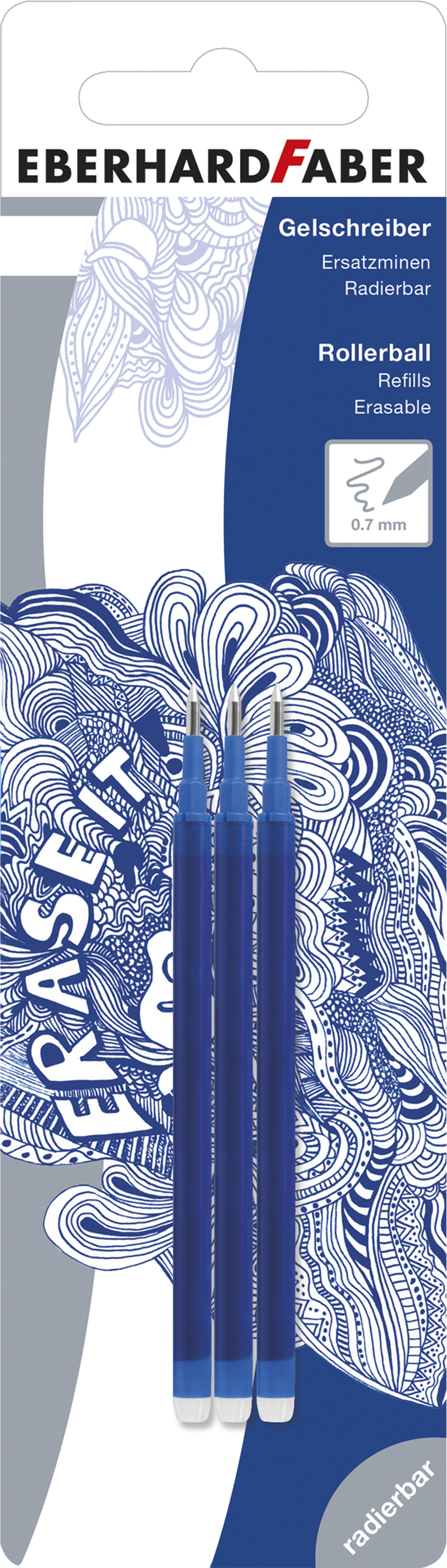 photo EBERHARD FABER Gelmine Erase It 0.7mm 582152 bleu 3 pièces
