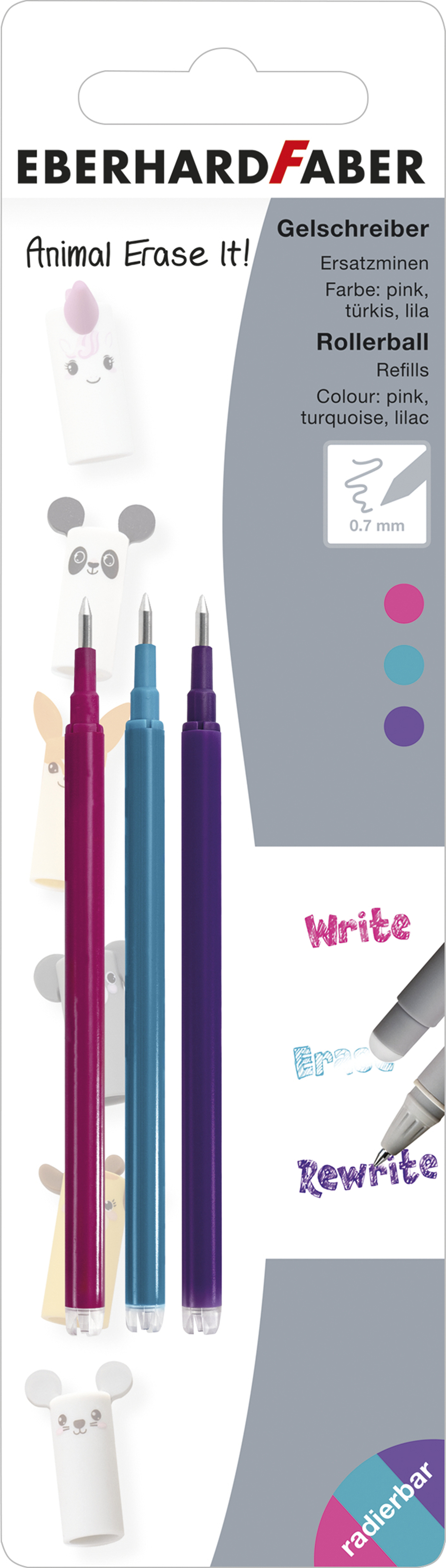 photo EBERHARD FABER Gelmine Erase It 0.7mm 582154 assorti 3 pièces