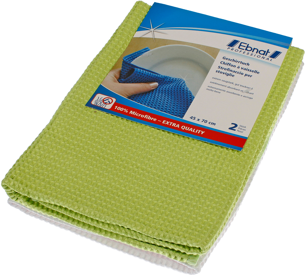 photo EBNAT Chiffon en microfibre 2 pcs. 349666 blanc/vert