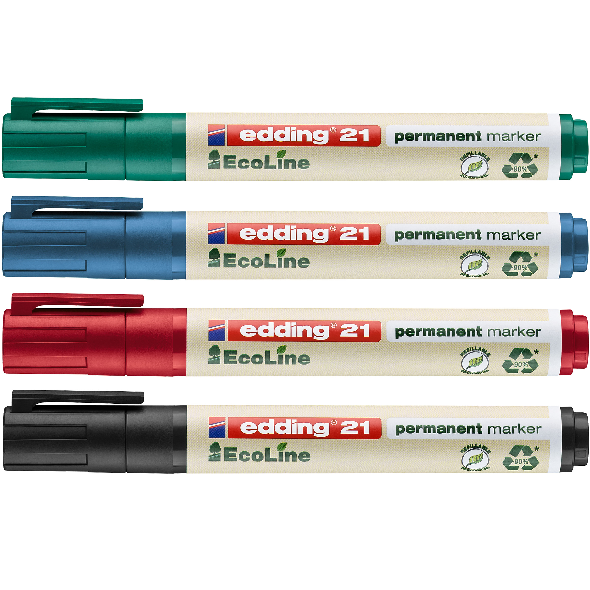 EDDING Permanent Marker 21 1.5-3mm 21-E4 4 couleurs
