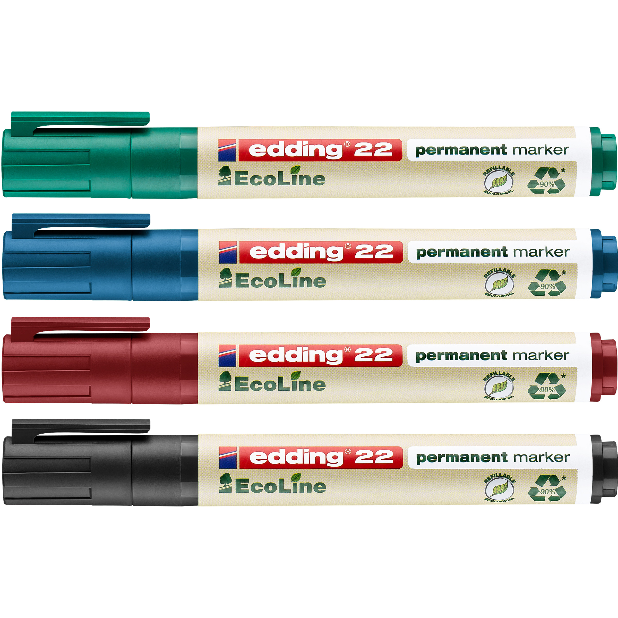 EDDING Permanent Marker 22 1.0-5.0mm 22-e4 4 couleurs