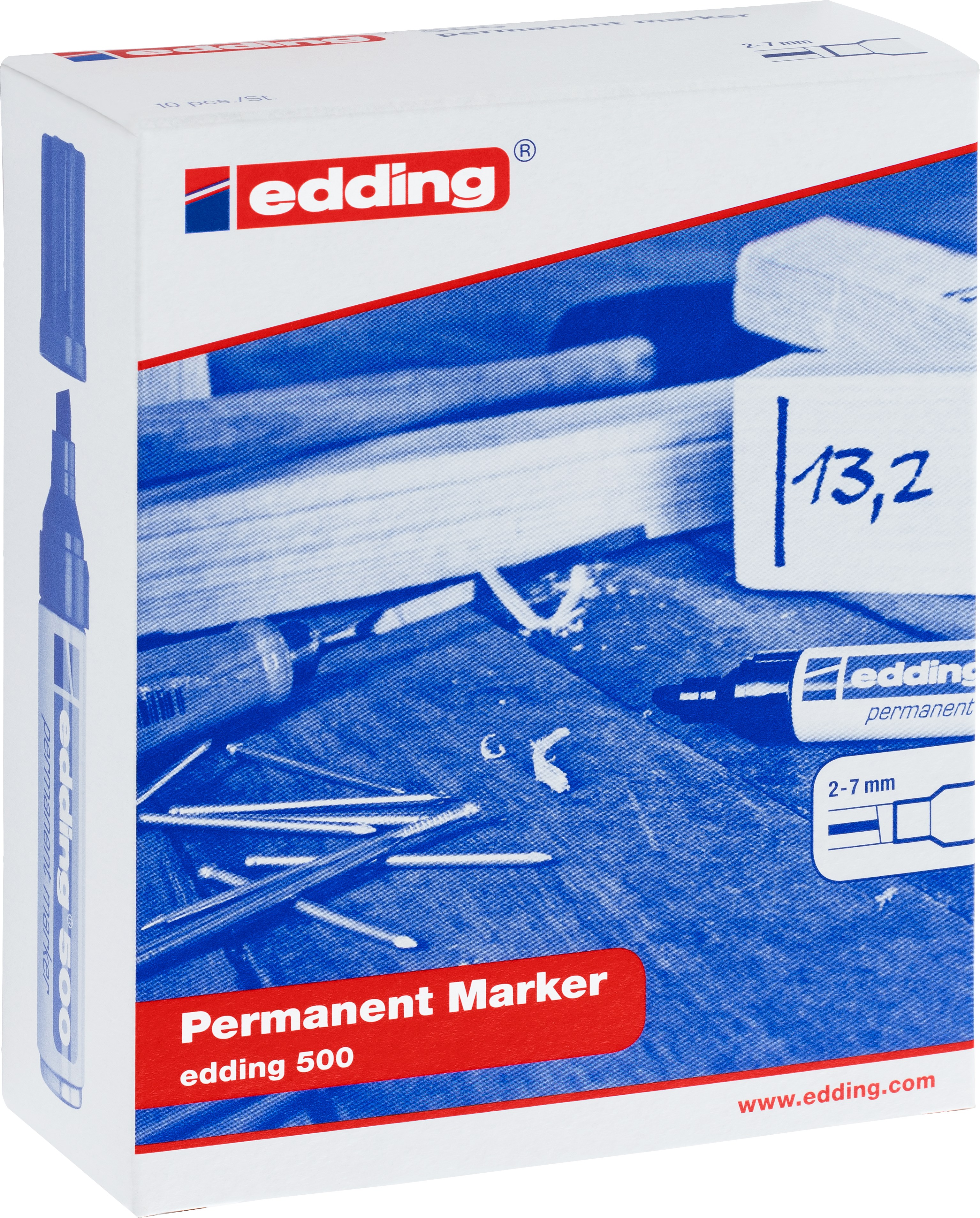 EDDING Permanent Marker 500 2-7mm 500-999 10 pcs., étui