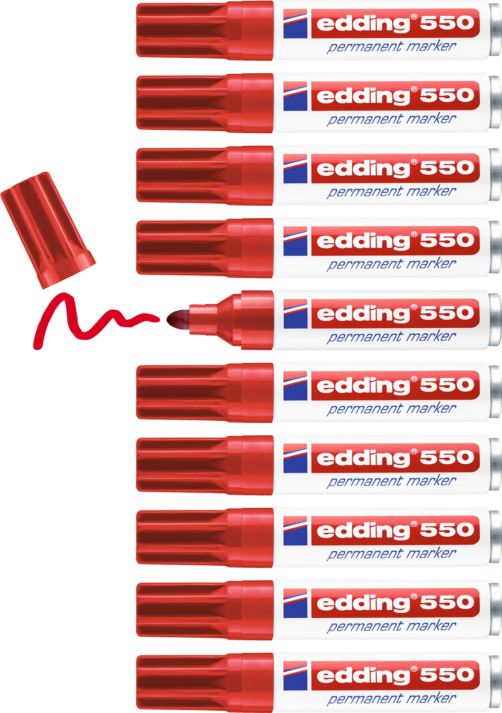 EDDING Marqueur permanent 550 3-4mm 550-2 rouge