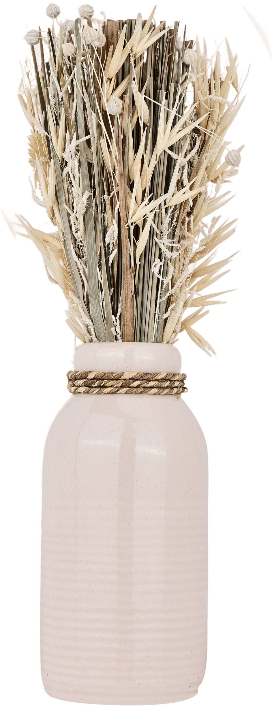 photo EGLO Fleurs séchées CARAQ 28cm 428081 beige, avec vase