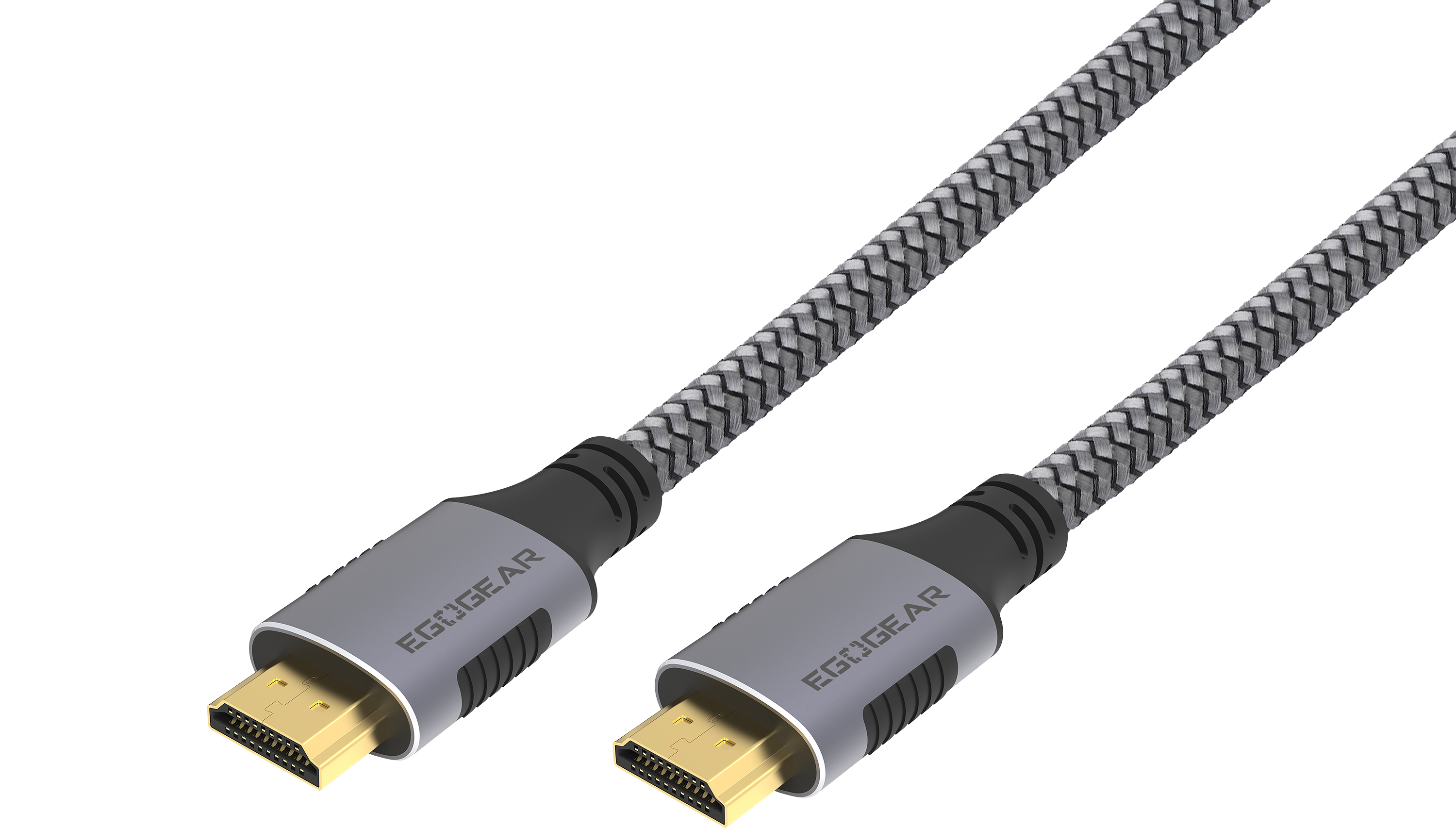 EGOGEAR HDMI Cable Universal 2m SCH20-HD-GY braided 4k,8k, Grey,Black