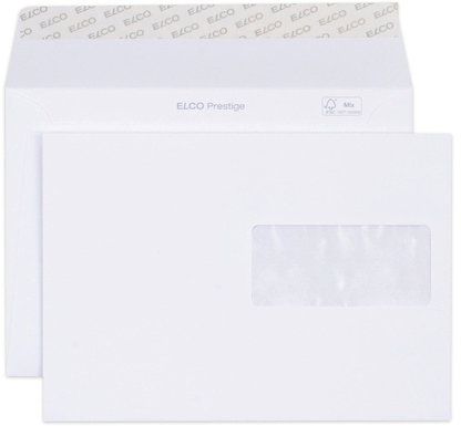 ELCO Enveloppe Prestige C5 42896 120g, blanc,a/fênetre 250 pcs. 120g, blanc,a/fênetre 250 pcs.