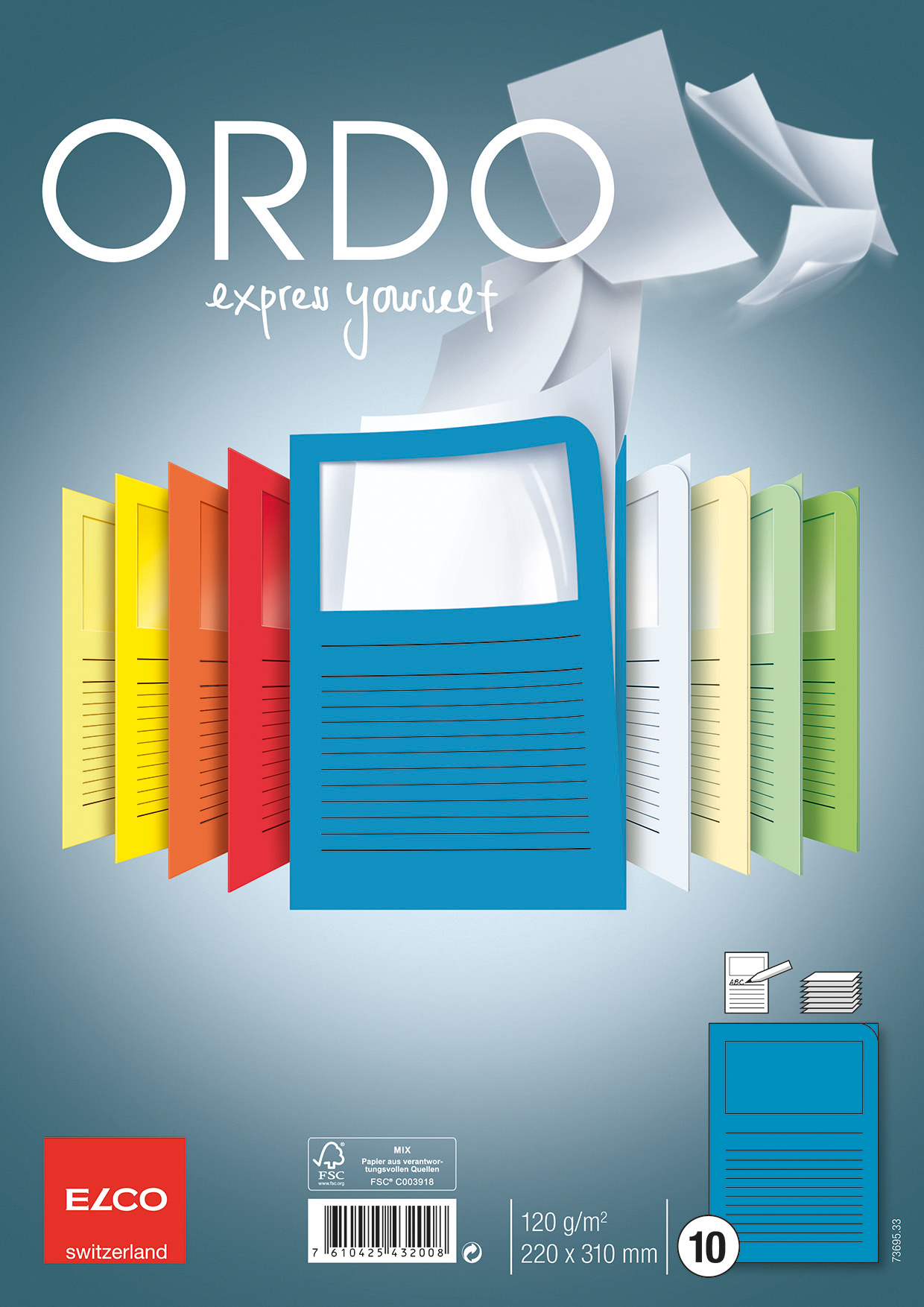 ELCO Dossier d'organ. Ordo A4 73695.33 classico, bleu 10 pièces