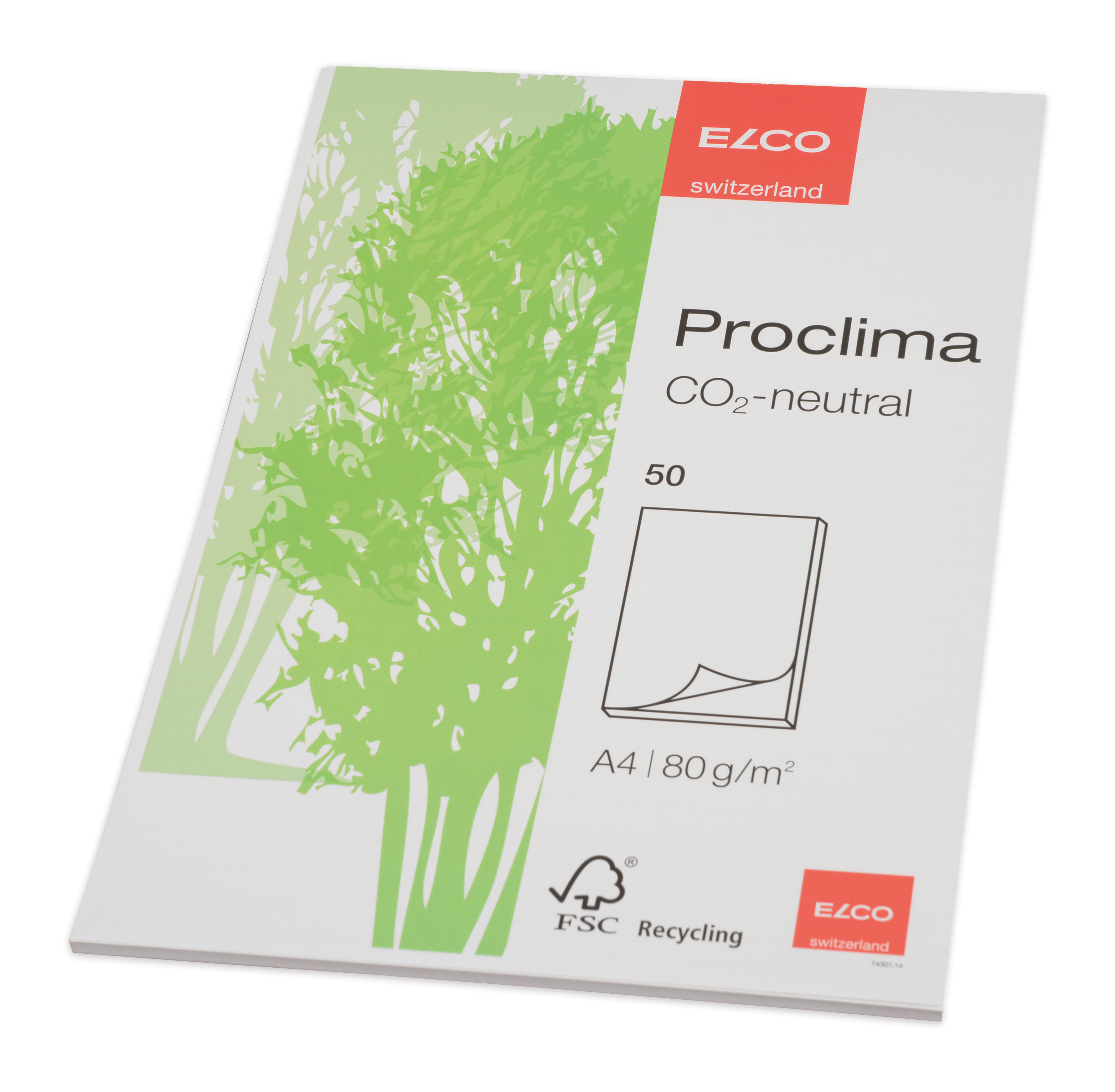 ELCO Bloc notes Proclima A4 74301.14 en blanc, 70g 50 feuilles