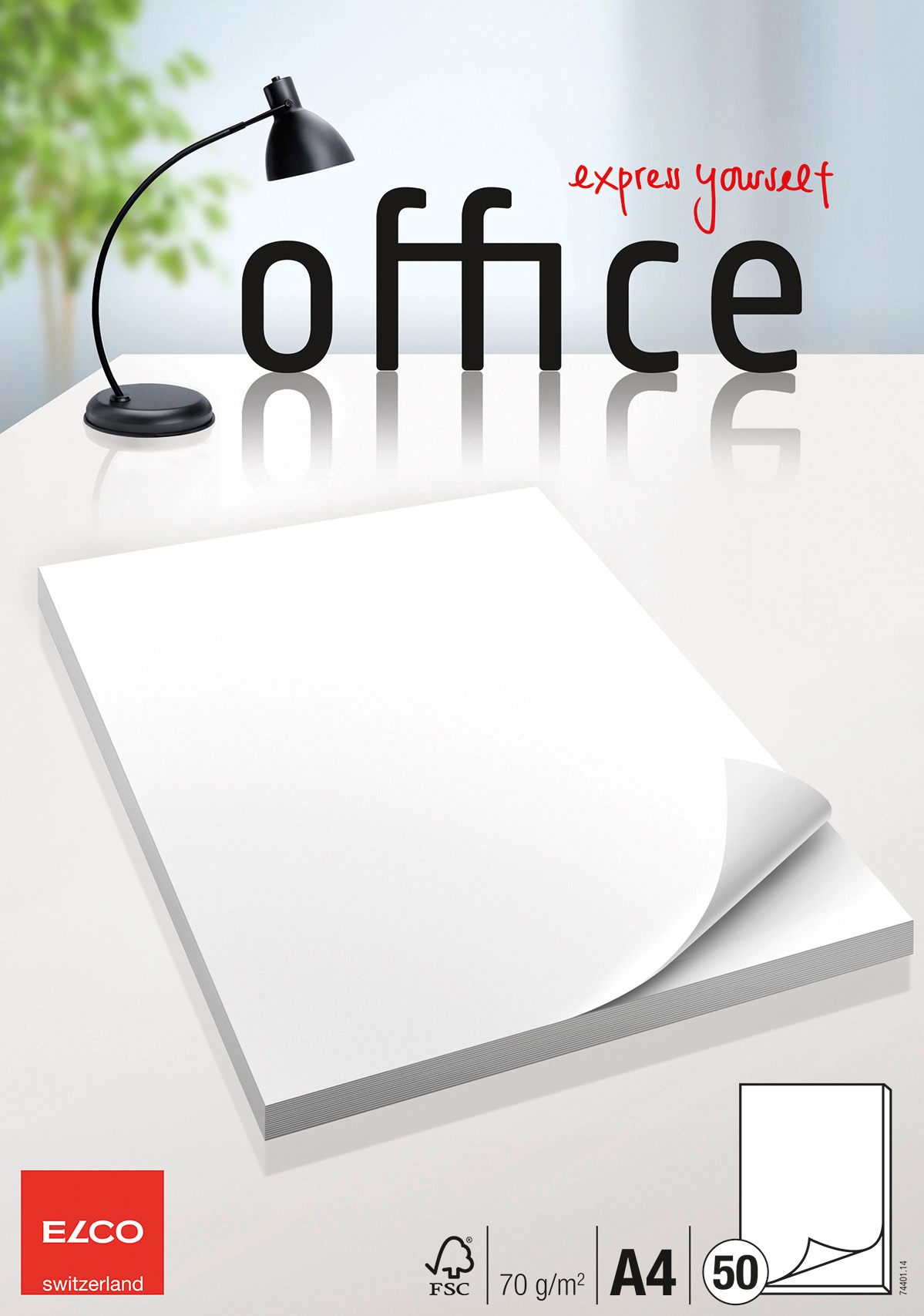 ELCO Bloc notes Office A4 74401.14 en blanc, 70g 50 feuilles