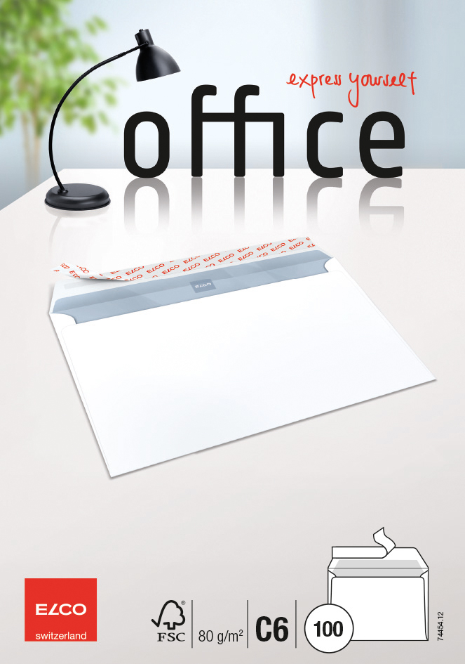 ELCO Enveloppe Office s/fenêtre C6 74454.12 blanc 100 pcs.