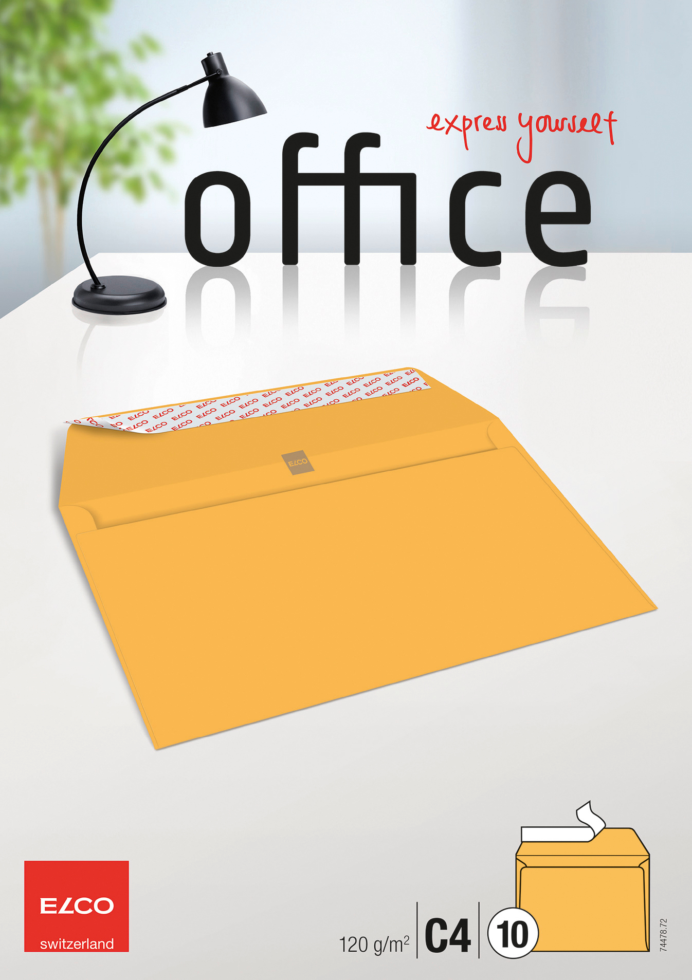 ELCO Enveloppe Office s/fenêtre C4 74478.72 120g, jaune 10 pcs. 120g, jaune 10 pcs.