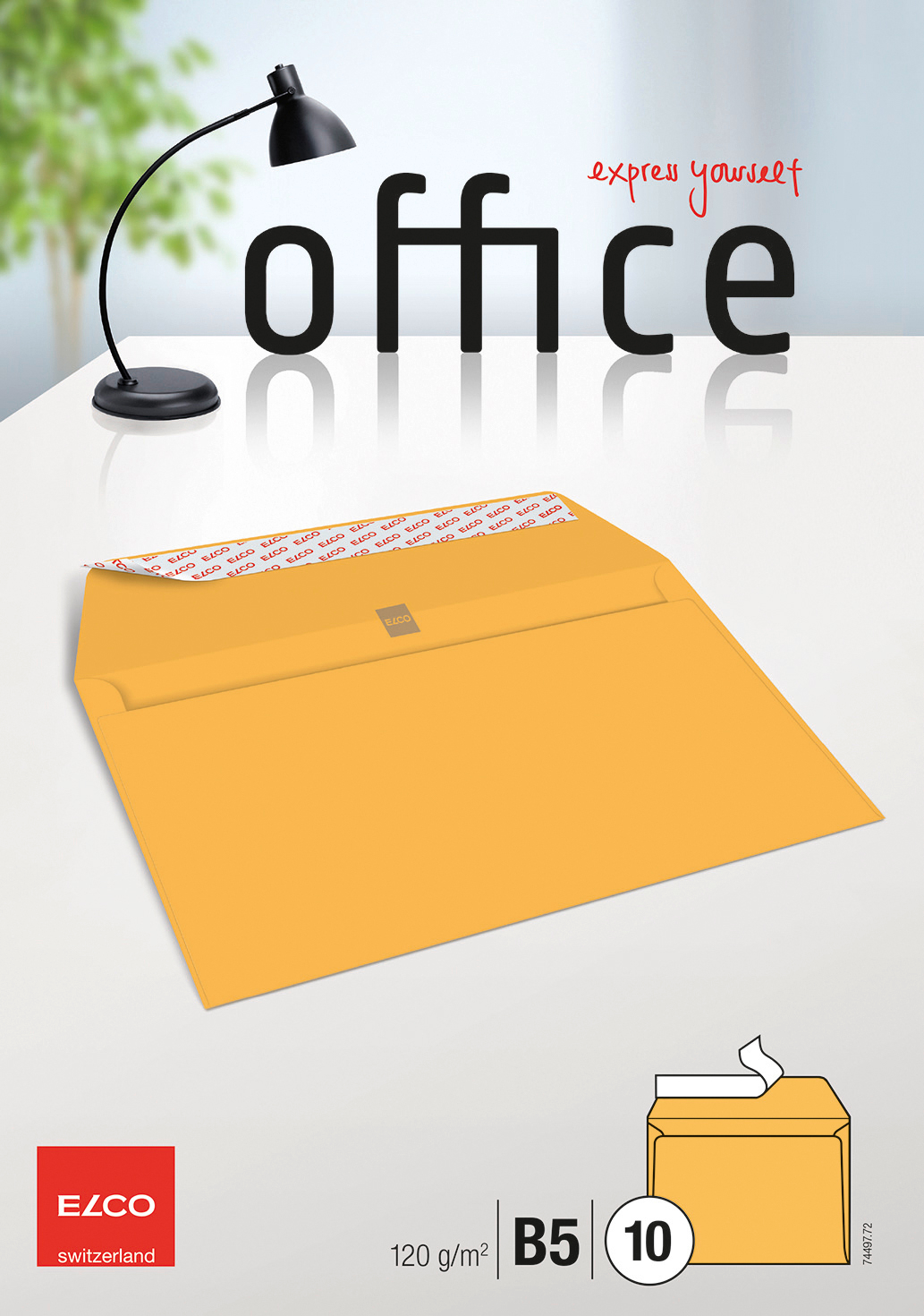 ELCO Enveloppe Office s/fenêtre B5 74497.72 120g, gelb 10 pcs.