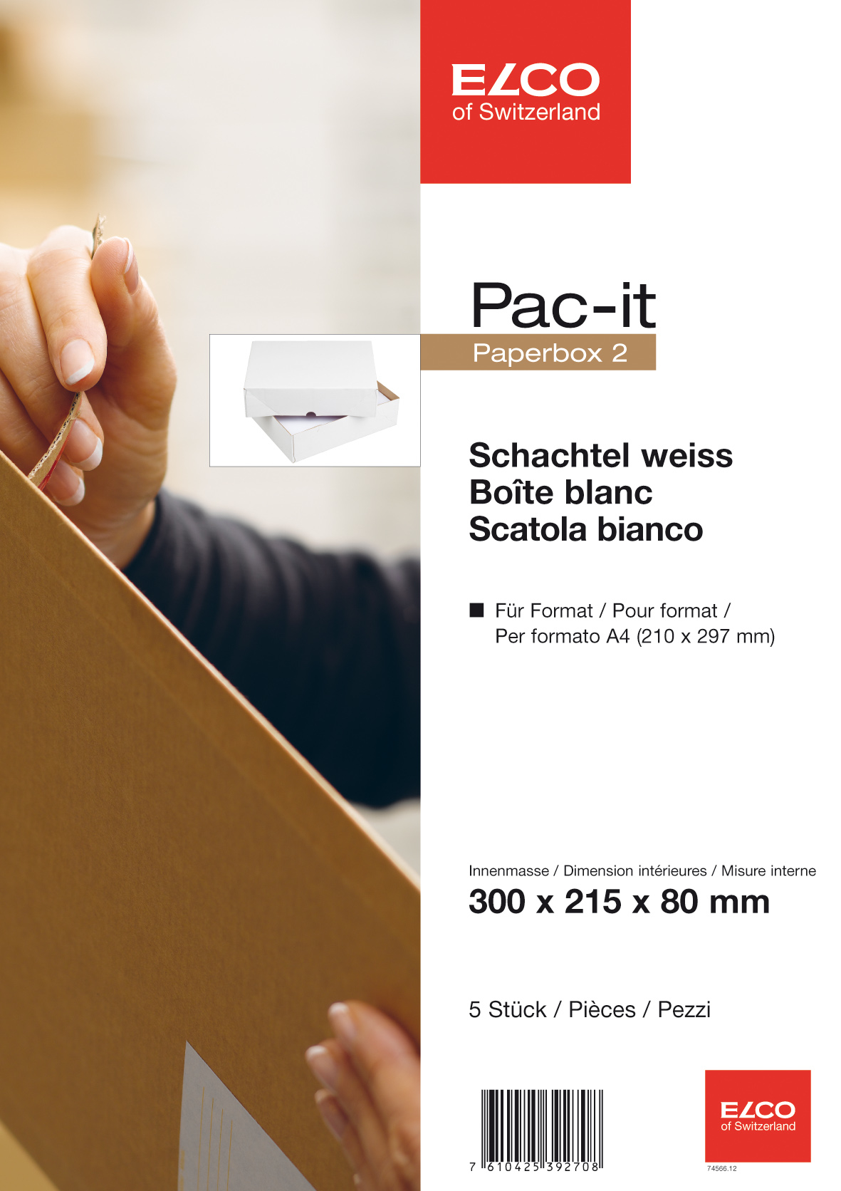 ELCO Paperbox Pac-it 300x215x80mm 74566.12 blanc 5 pcs.