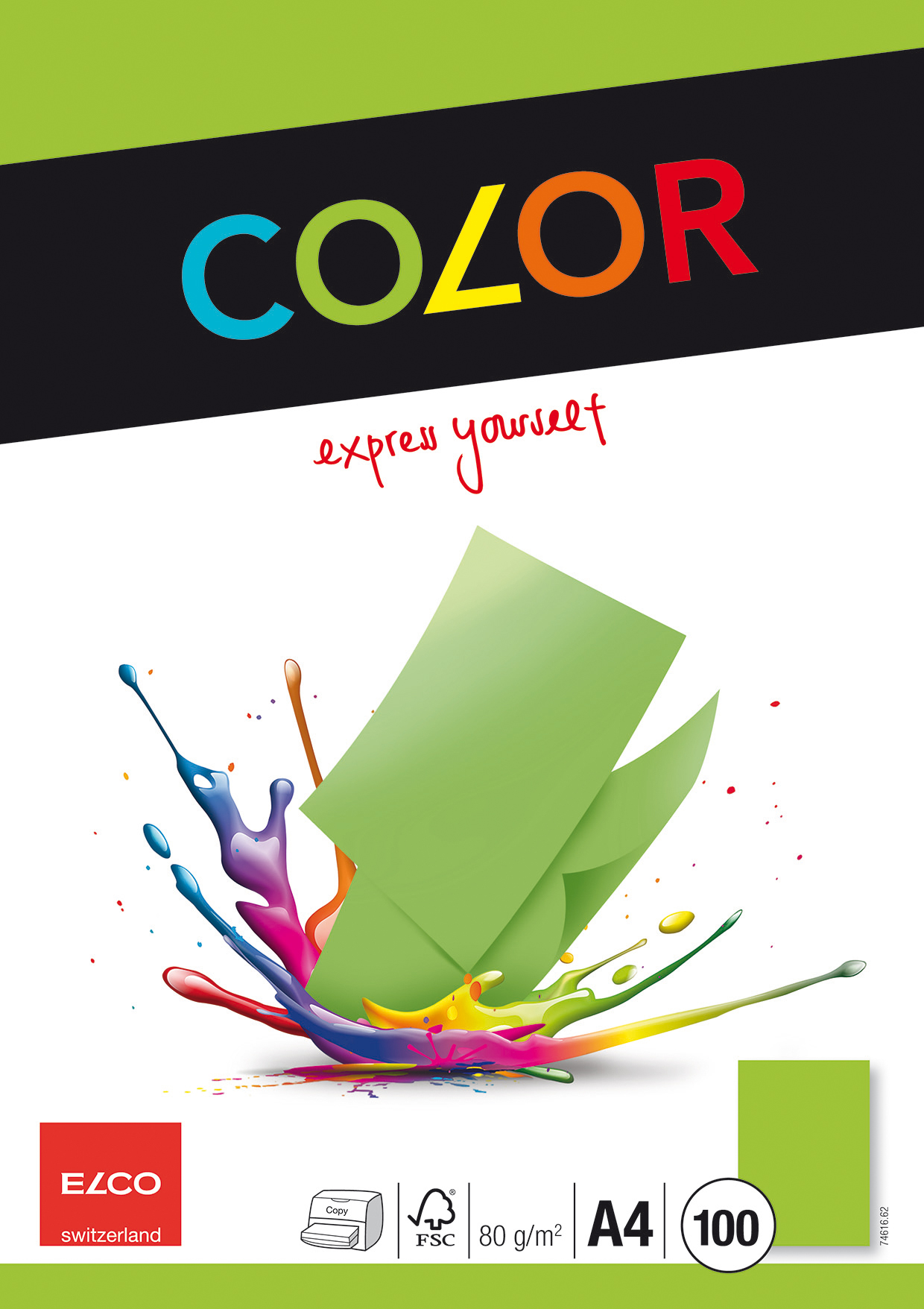 ELCO Office Color Papier A4 74616.62 80g, vert 100 feuilles