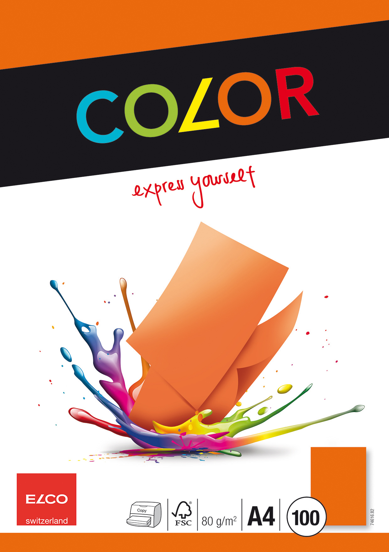 ELCO Office Color Papier A4 74616.82 80g, orange 100 feuilles 80g, orange 100 feuilles