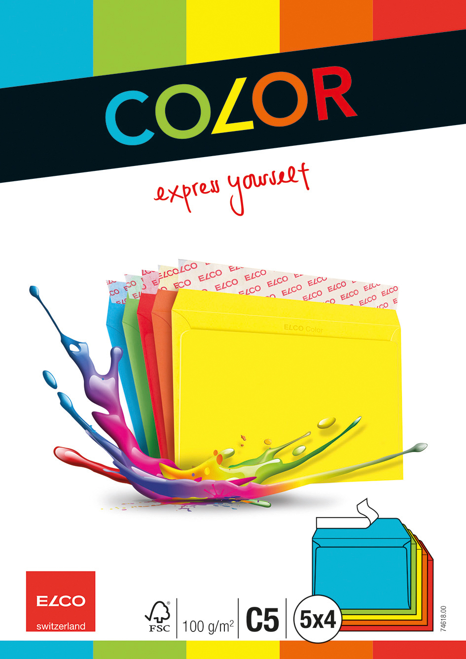 ELCO Envelope Color C5 74618.00 100g, 5-couleurs 5x4 pièces