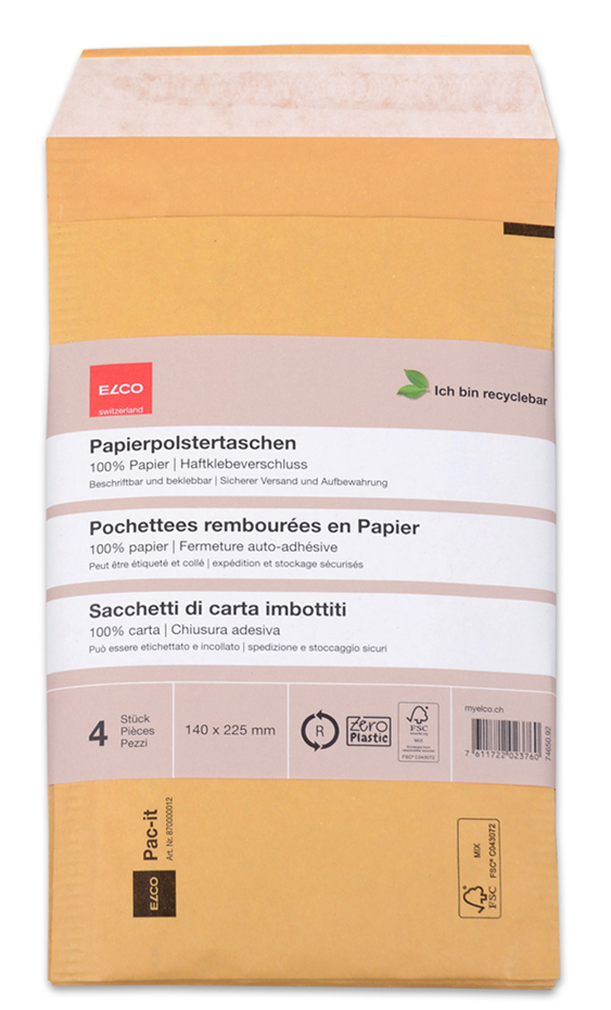 ELCO Pochette en papier 140x225mm 74650.92 marron 4 pcs.