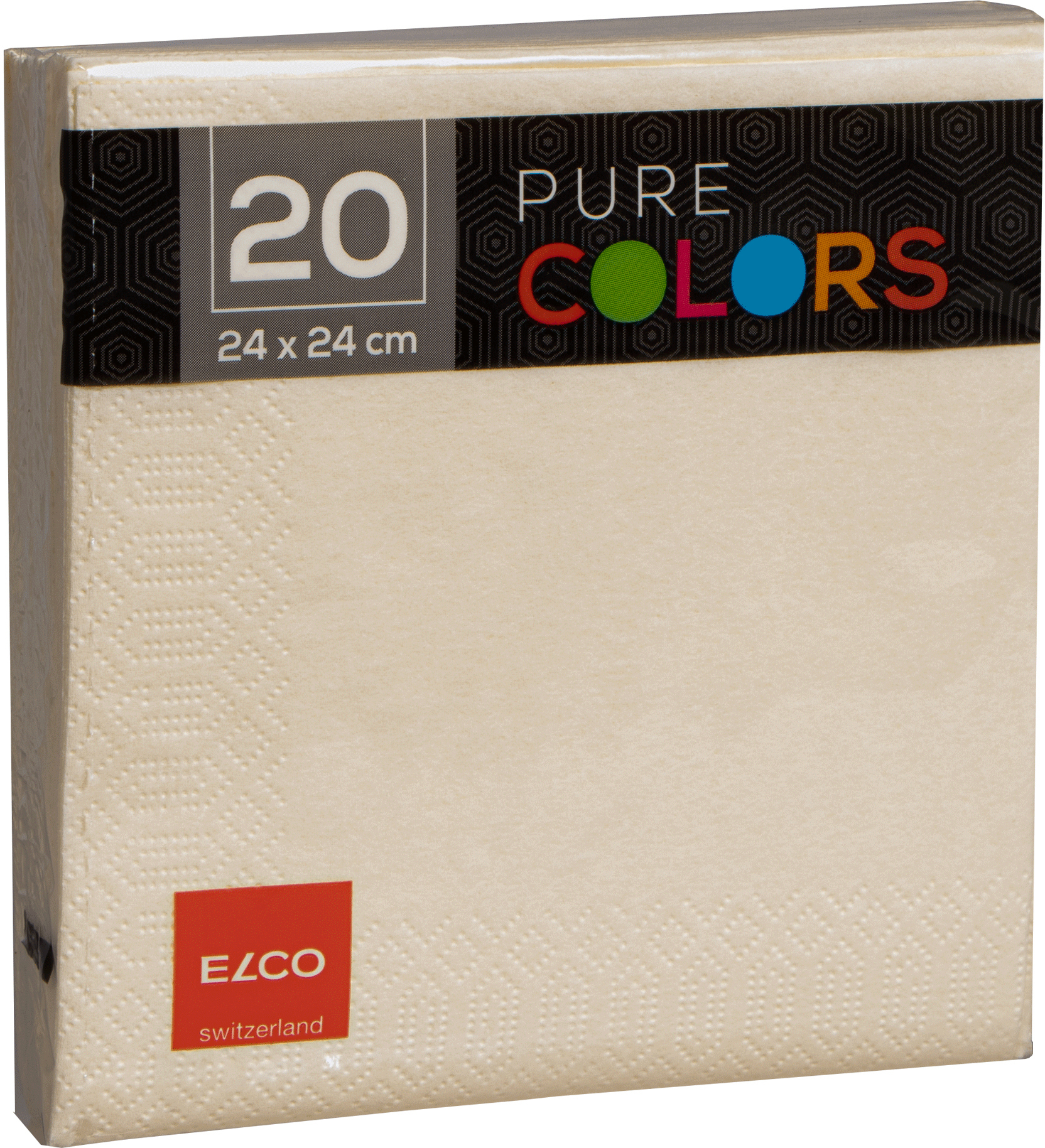 ELCO Serviettes tissue 24x24cm PC234020-004 3 plis, crème 20pcs.