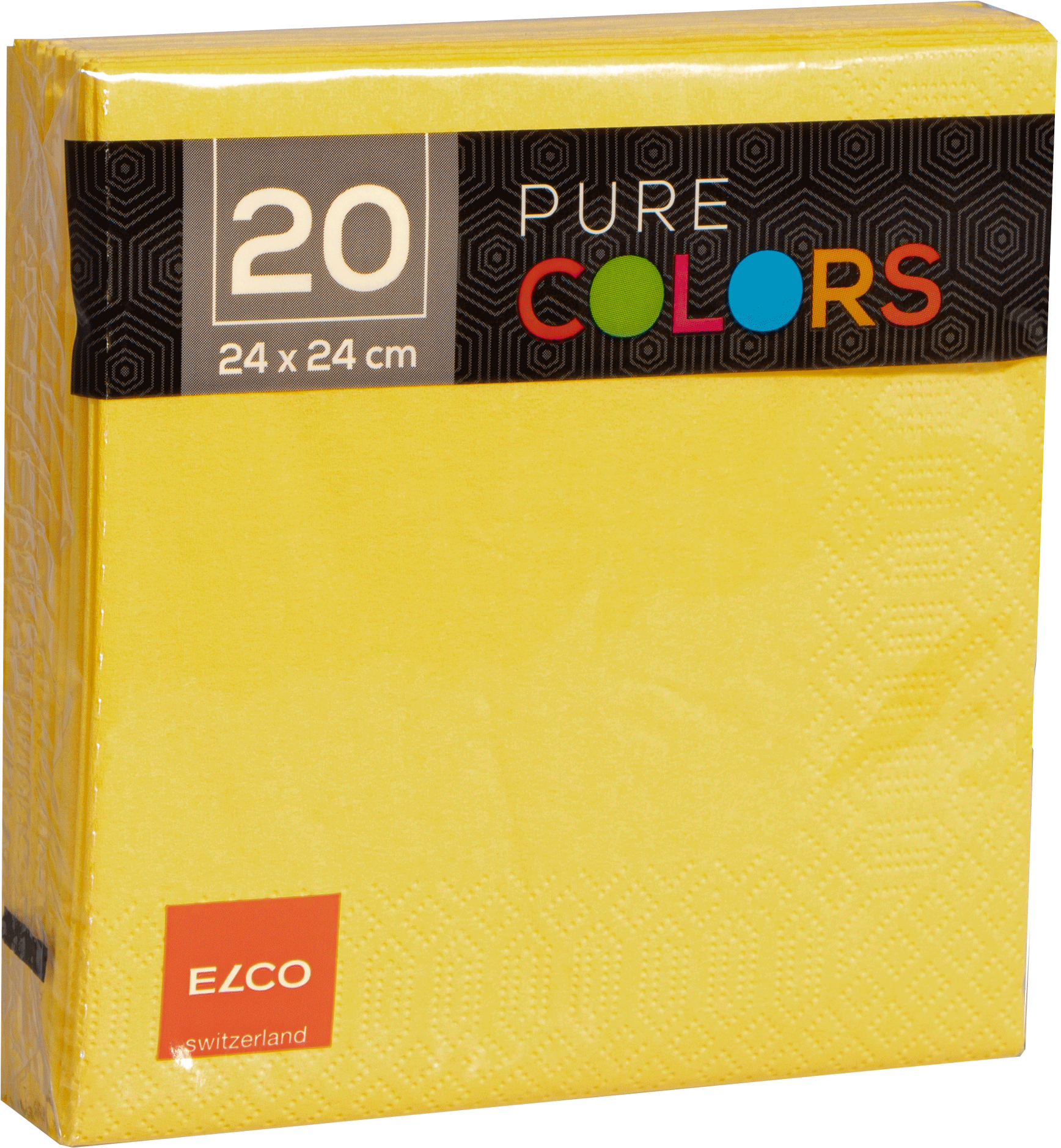ELCO Serviettes tissue 24x24cm PC234020-010 3 plis, jaune 20pcs.