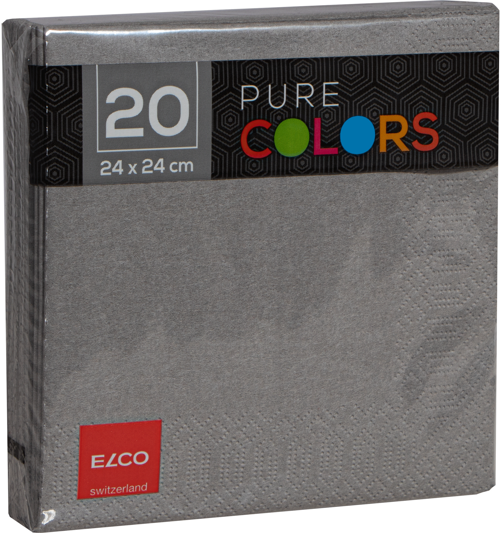 ELCO Serviettes tissue 24x24cm PC234020-011 3 plis, gris 20pcs.