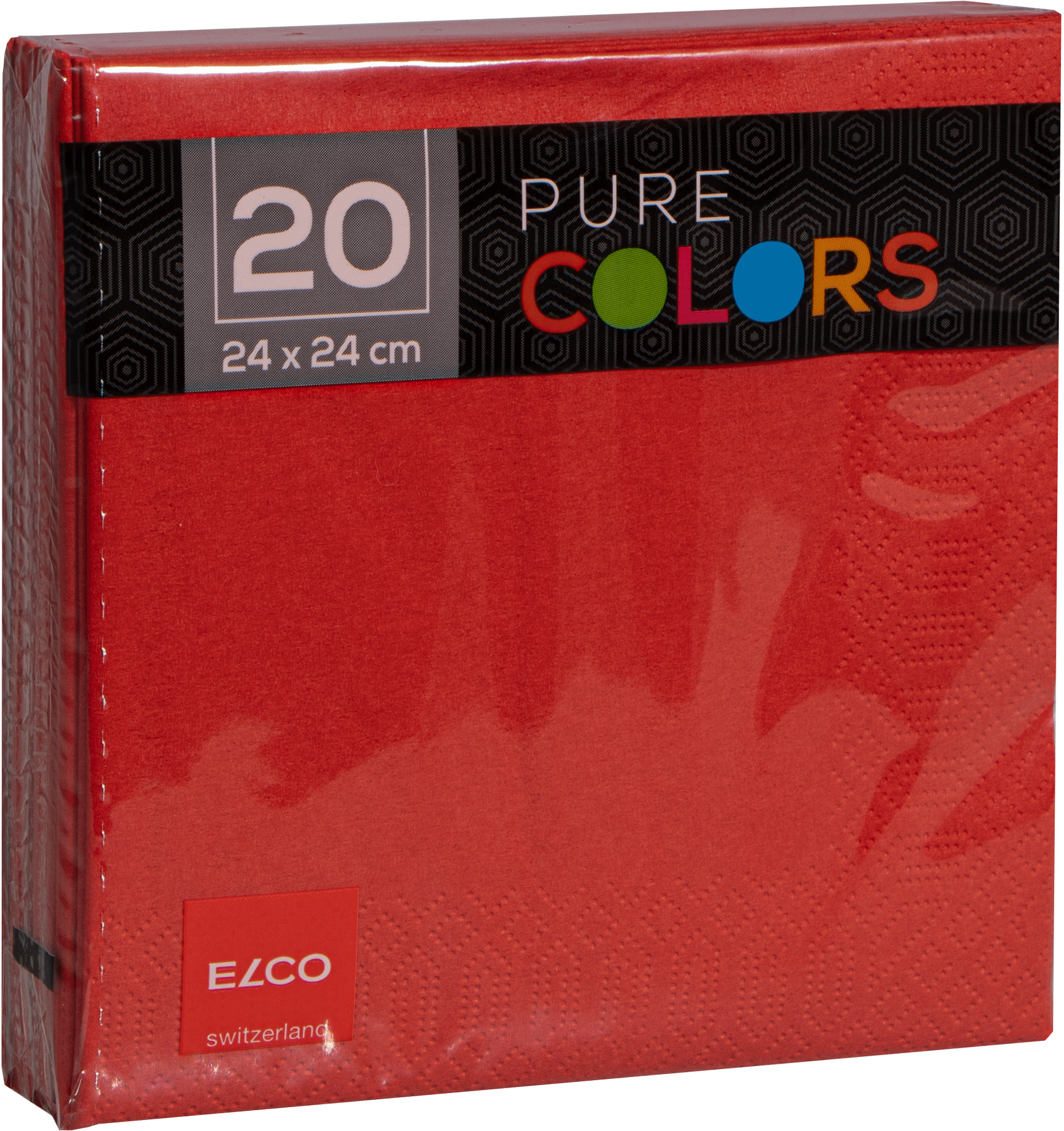 ELCO Serviettes tissue 24x24cm PC234020-020 3 plis, rouge 20pcs. 3 plis, rouge 20pcs.