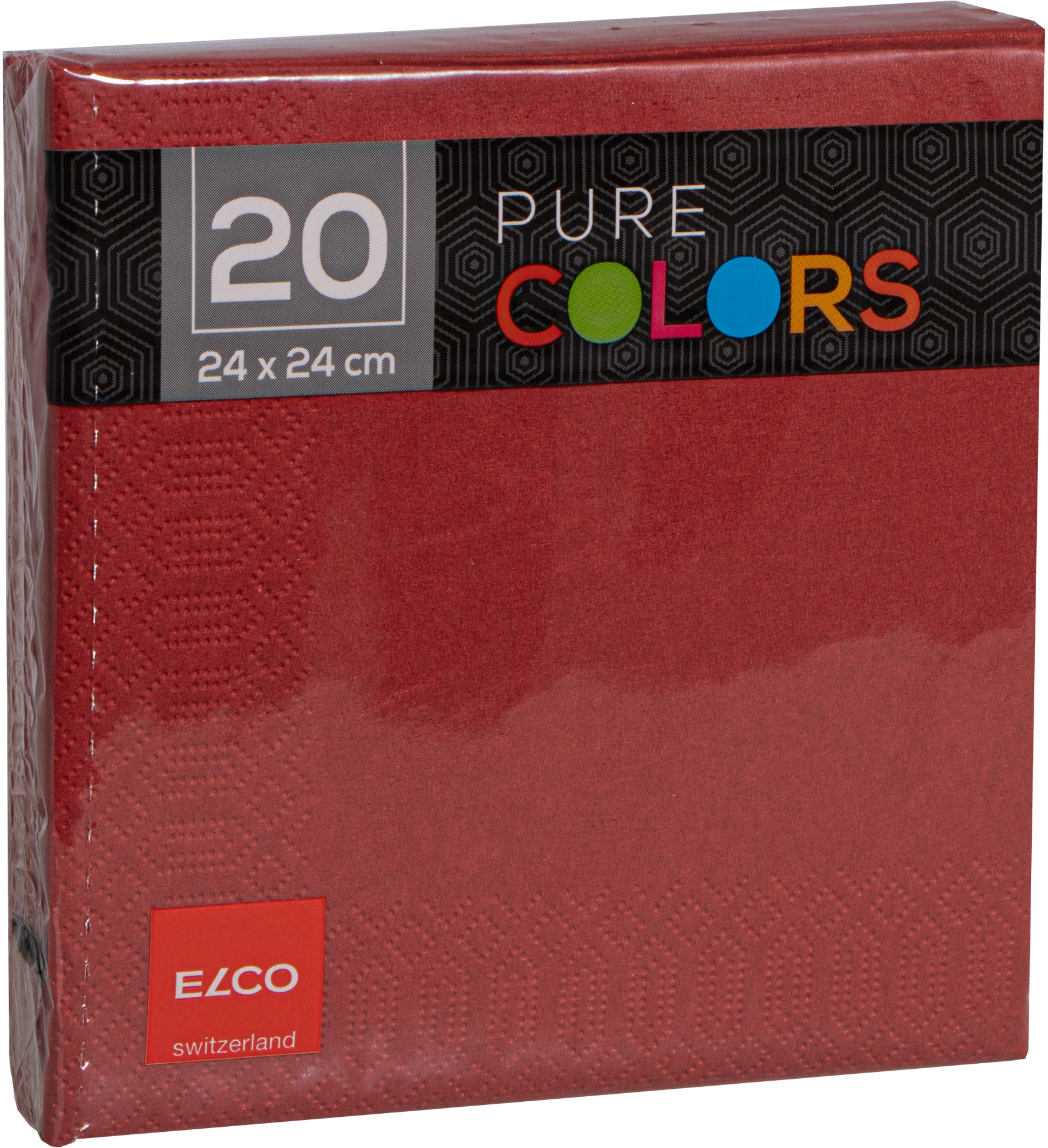 ELCO Serviettes tissue 24x24cm PC234020-025 3 plis, bordeaux 20pcs.
