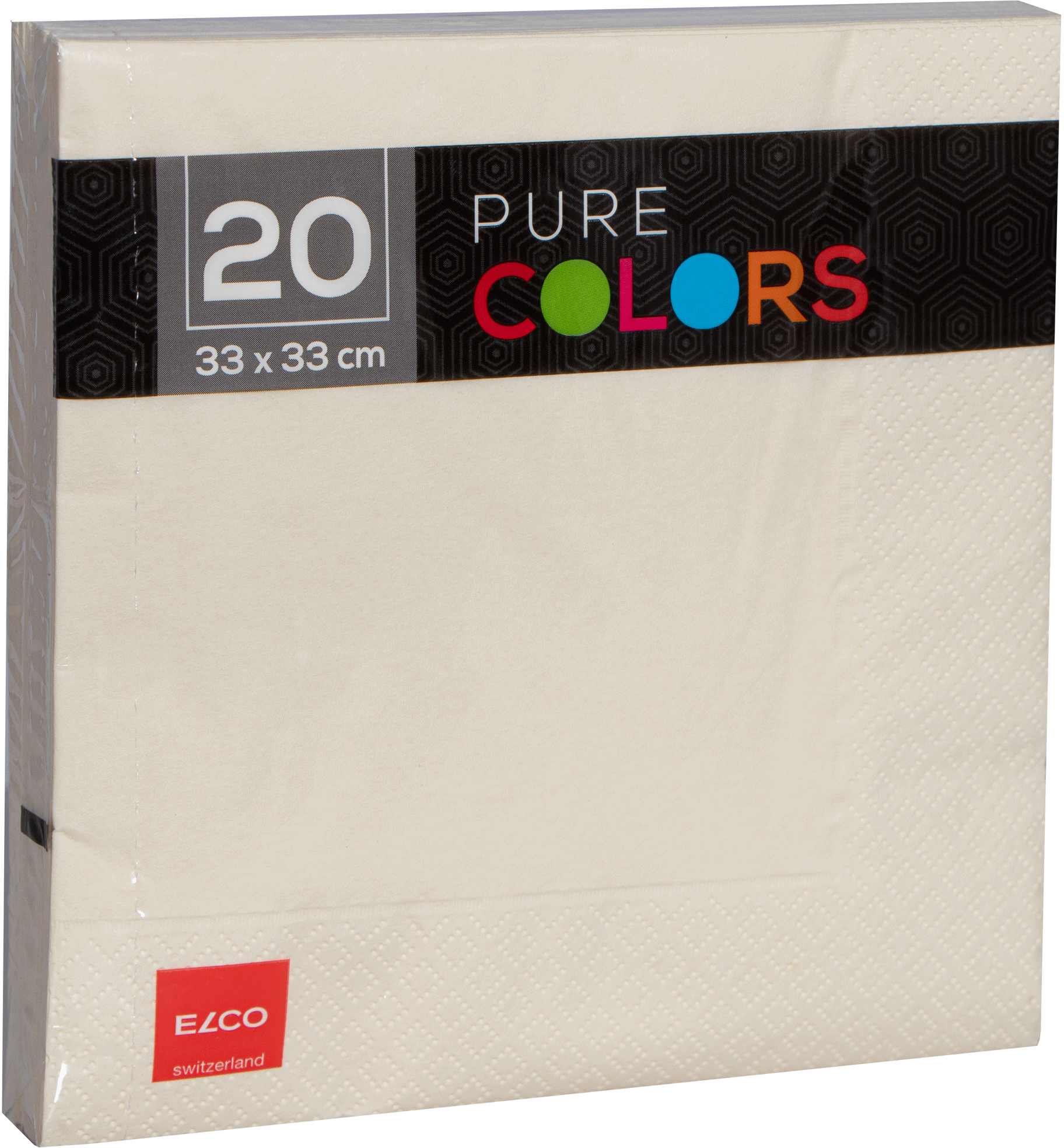 ELCO Serviettes tissue 33x33cm PC334020-004 3 plis, crème 20pcs. 3 plis, crème 20pcs.