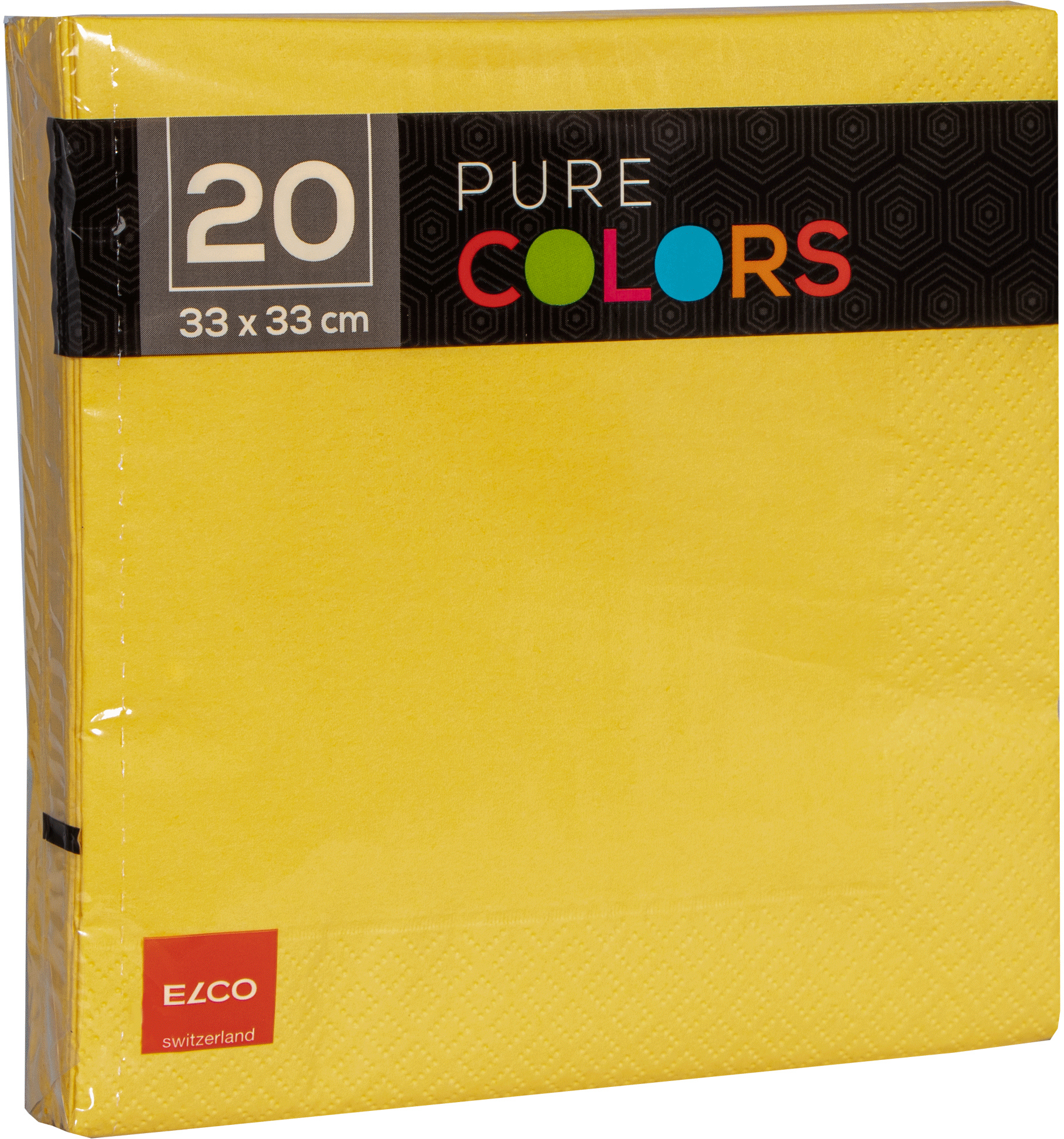 ELCO Serviettes tissue 33x33cm PC334020-010 3 plis, jaune 20pcs.
