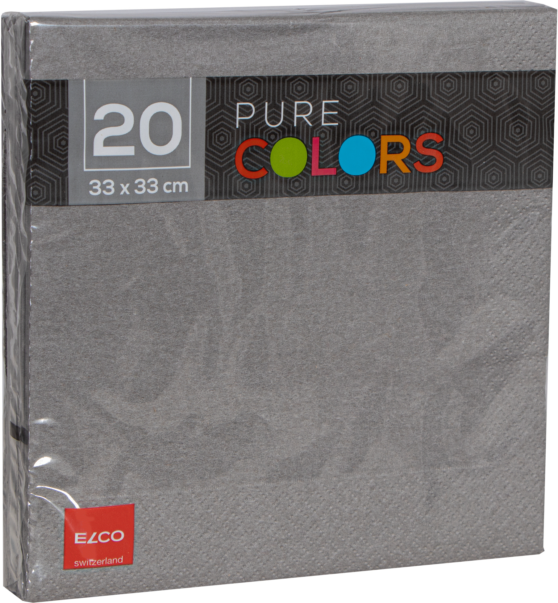 ELCO Serviettes tissue 33x33cm PC334020-011 3 plis, gris 20pcs.