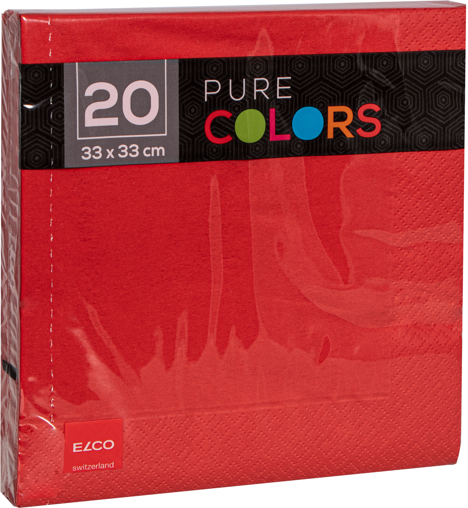 photo ELCO Serviettes tissue 33x33cm PC334020-020 3 plis, rouge 20pcs.