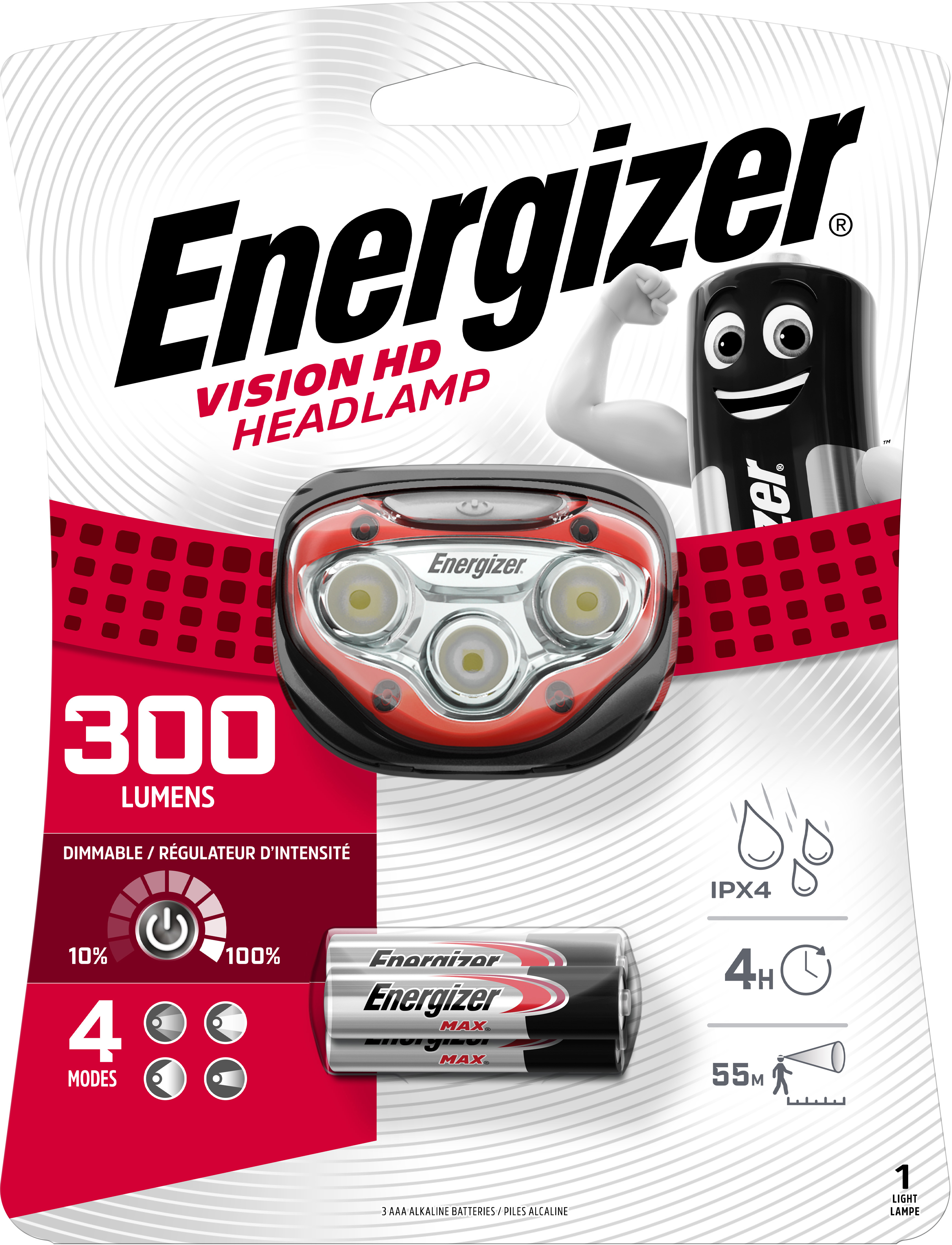 photo ENERGIZER Lampe frontale Vision HD E300280507 rouge/noir