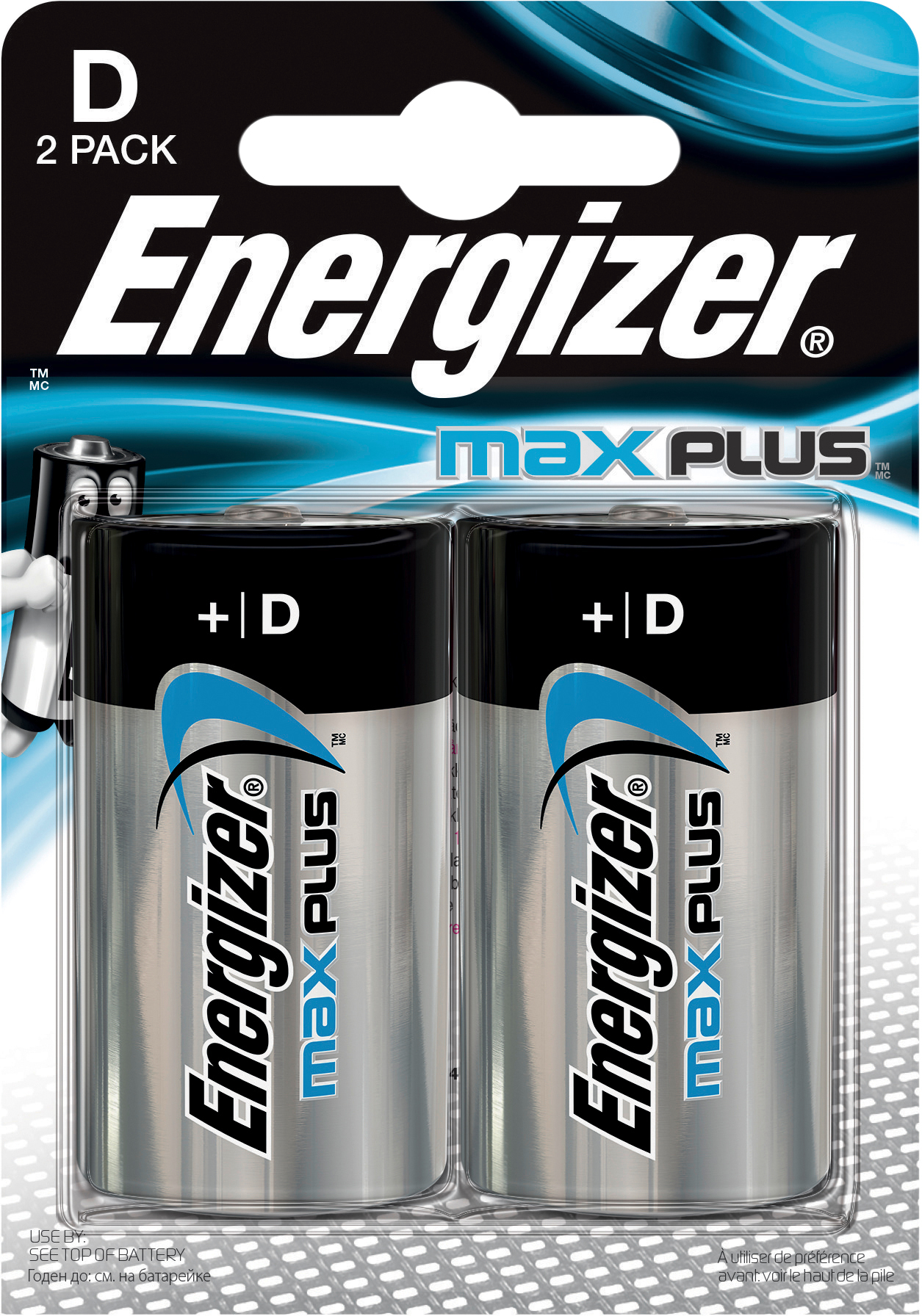 ENERGIZER Batterie Max Plus 1,5V E95/D Mono 16000 mAh 2 Stück