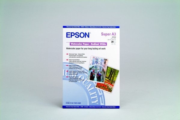 EPSON Watercol.Pap.Radiant White A3+ S041352 InkJet 190g 20 feuilles