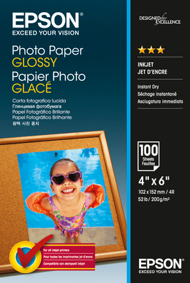 EPSON Photo Paper Glossy 10x15cm S042548 InkJet 200g 100 feuilles