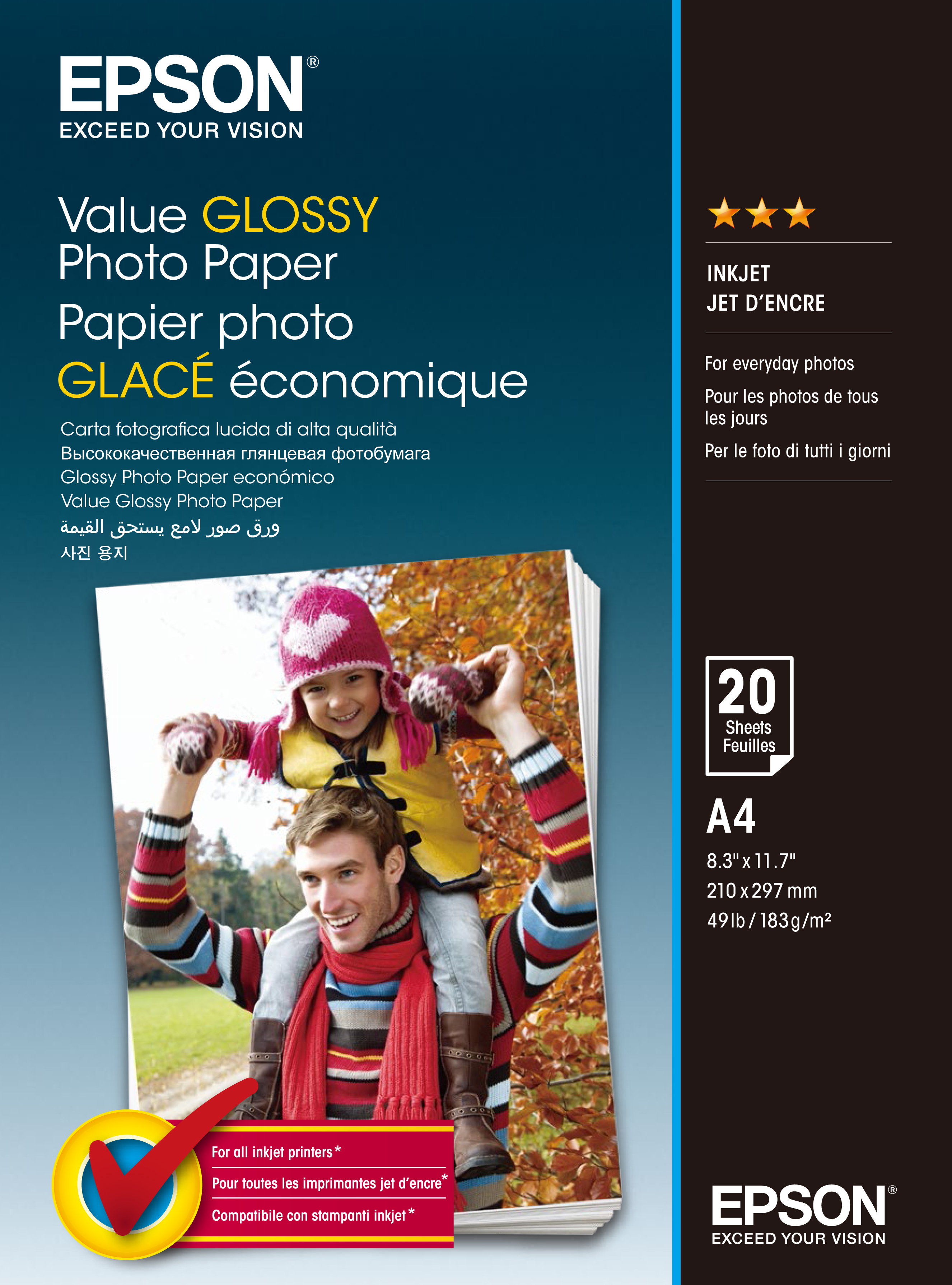 EPSON Value Photo Paper A4 S400035 InkJet 183g 20 feuilles