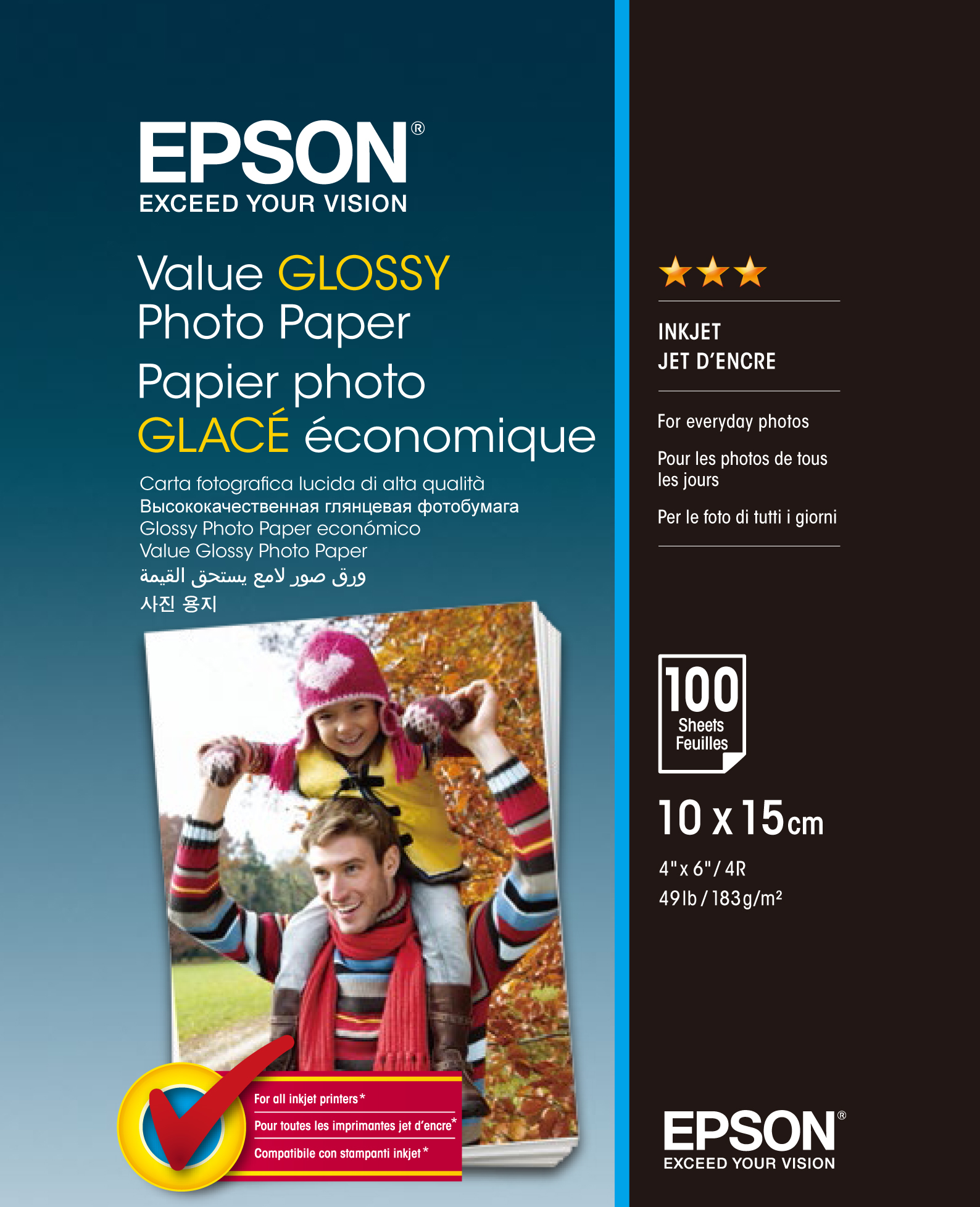 EPSON Value Photo Paper 10x15cm S400039 InkJet 183g 100 feuilles