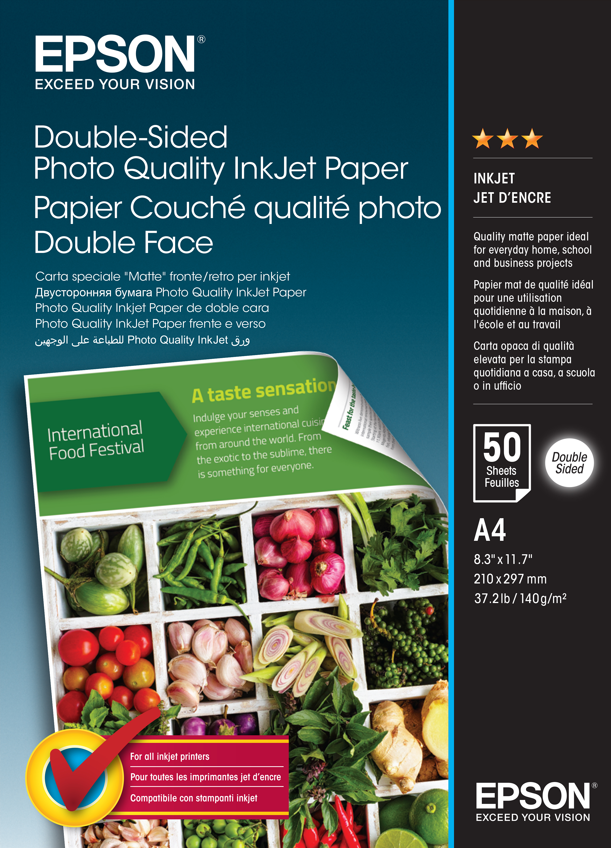 EPSON Photo Quality Paper 140g A4 S400059 InkJet, double-sided 50 flles