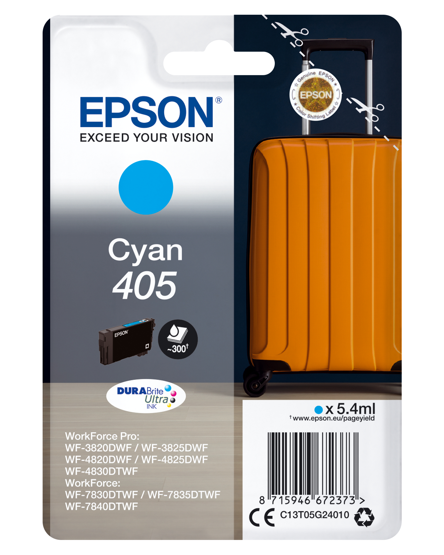 photo EPSON Cartouche d'encre 405 cyan T05G24010 WF-7830DTWF 300 pages